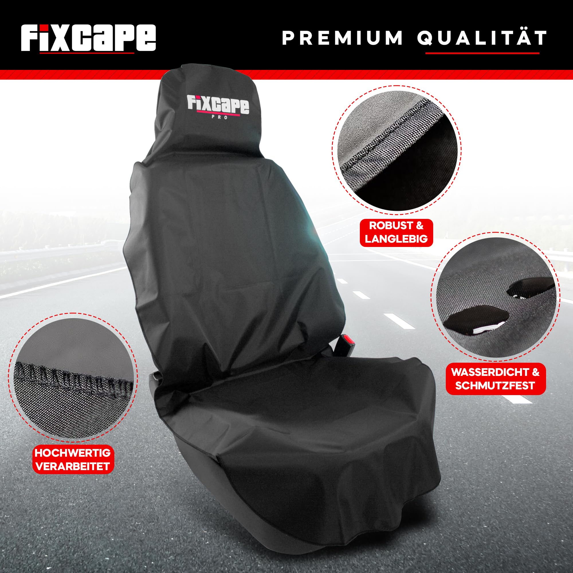 Universal Waterproof & Oil-Resistant Car Seat Cover - Durable & Robust for Cars, SUVs, Trucks - Perfect for Pets, Kids & Daily Commute - Black