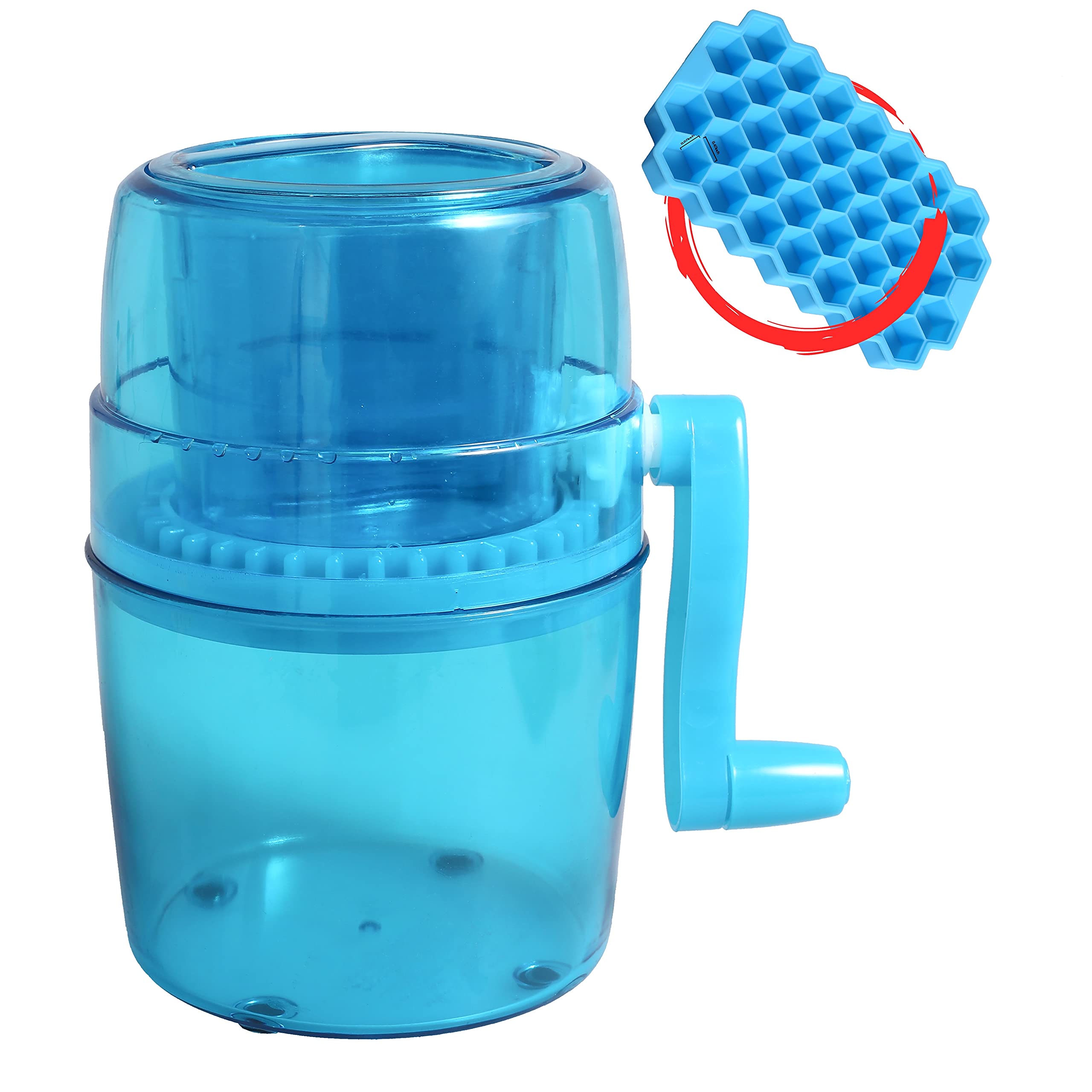 Premium Manual Ice Shaver & Snow Cone Maker - Portable BPA Free Shaved Ice Machine with Ice Cube Trays for Home, Parties & Summer Treats