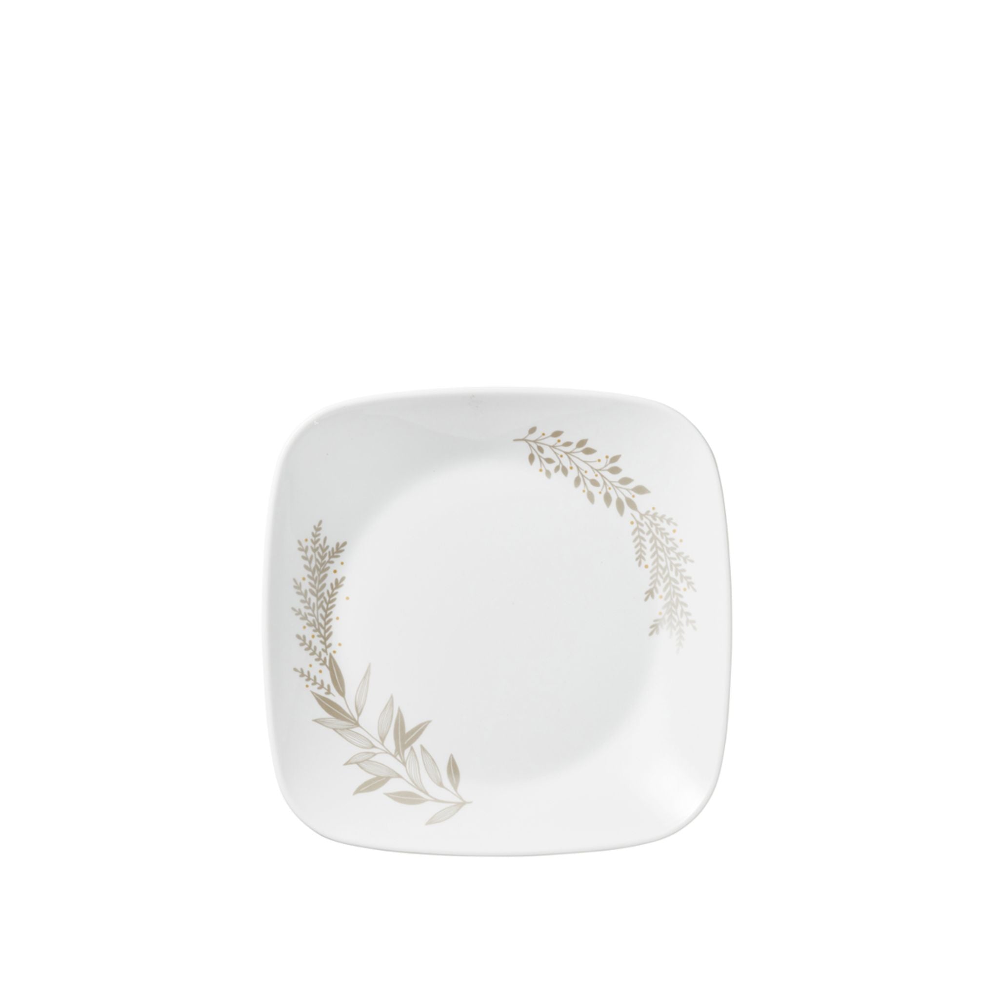 Corelle Square Round Luncheon Plate Set - Silver Crown (2211 SVC) - Elegant Dinnerware for Everyday Meals & Special Occasions