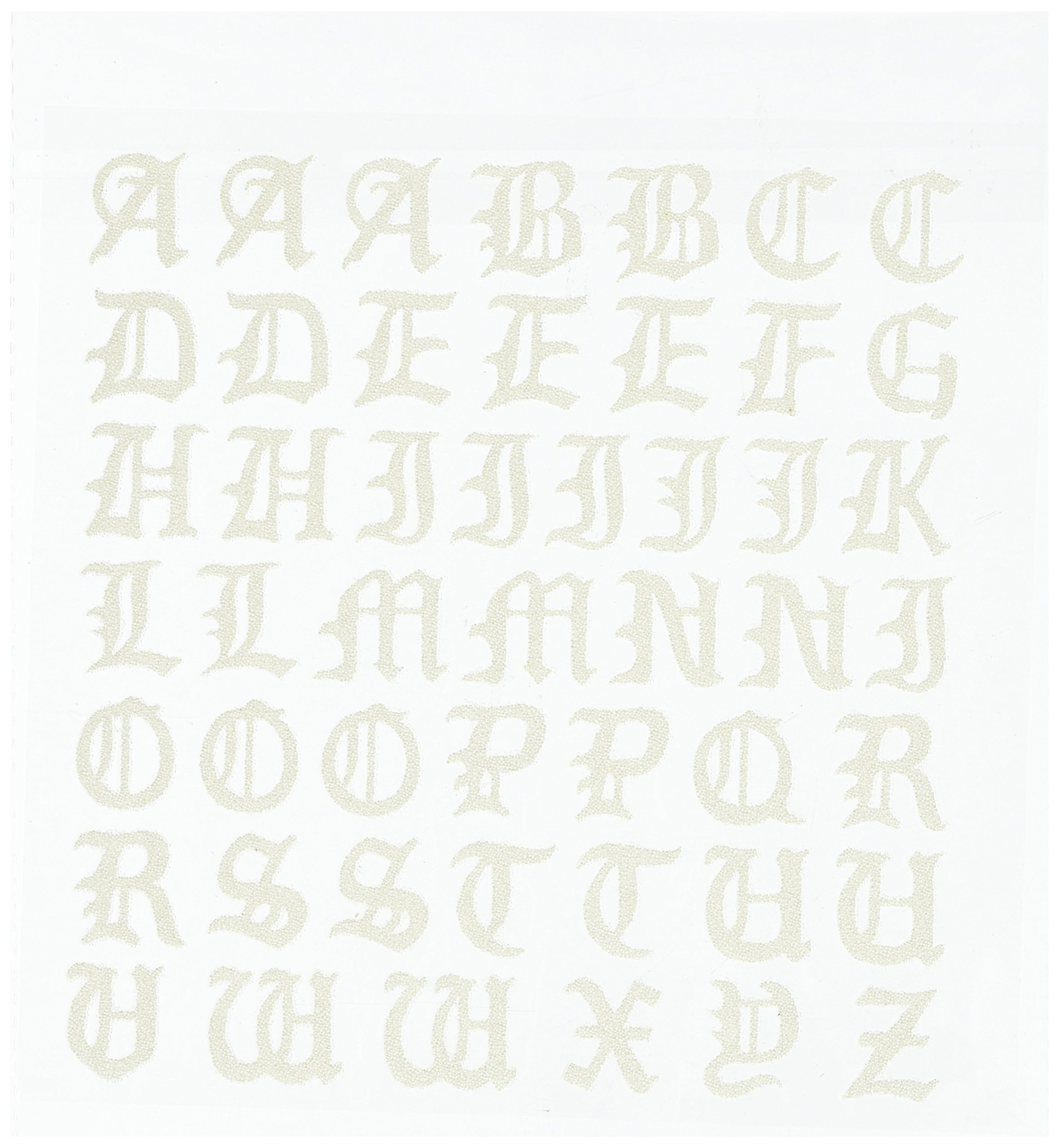 Linpeng 5-Piece Iron-On 49 Glitter Letter Transfer Sheet Set - Perfect for DIY T-Shirts, Bags, Hats & Custom Apparel Designs