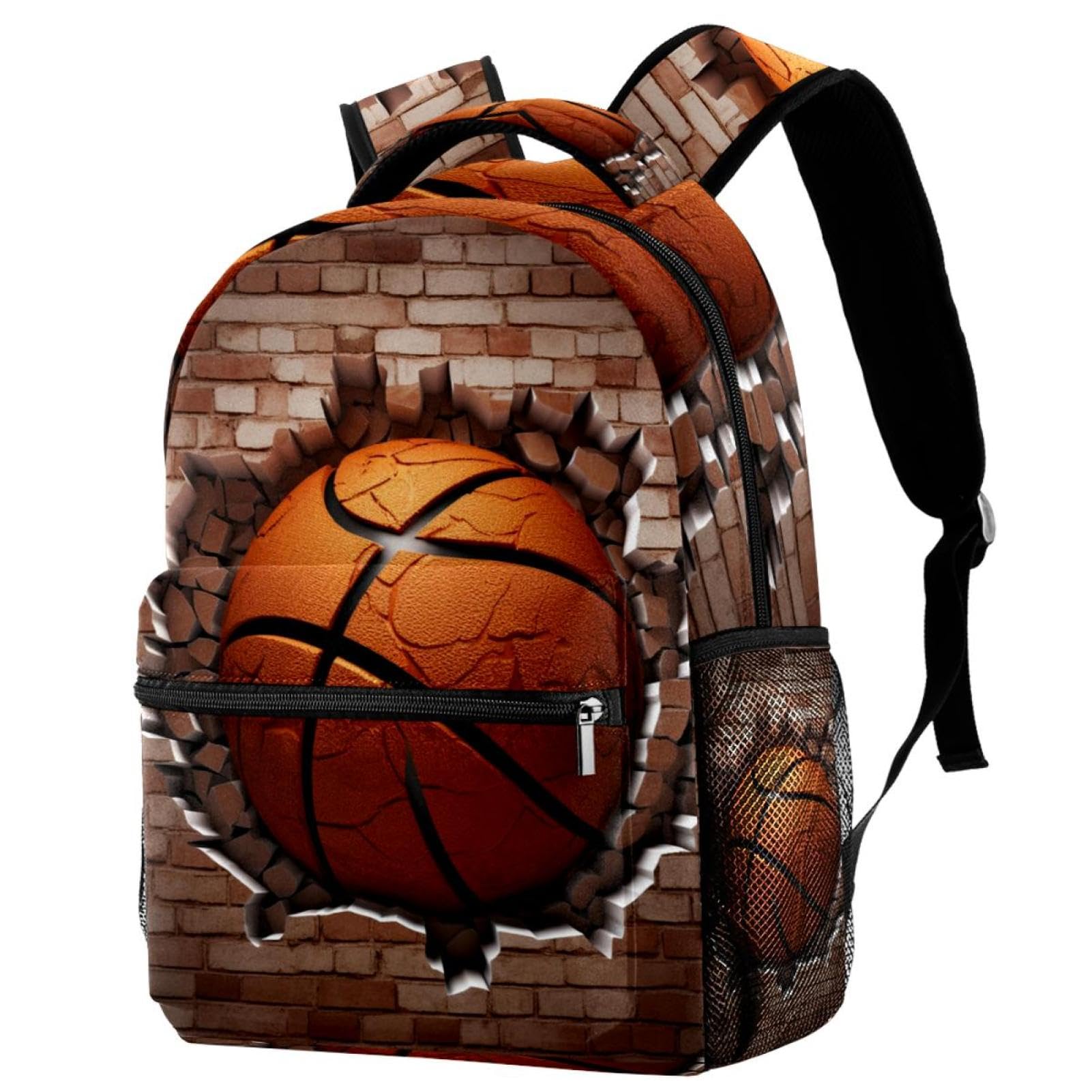 Stylish Travel Backpack for Women & Men - Durable Basketball Wall Texture Design - Perfect for Work, Gym, Hiking & Daily Commute