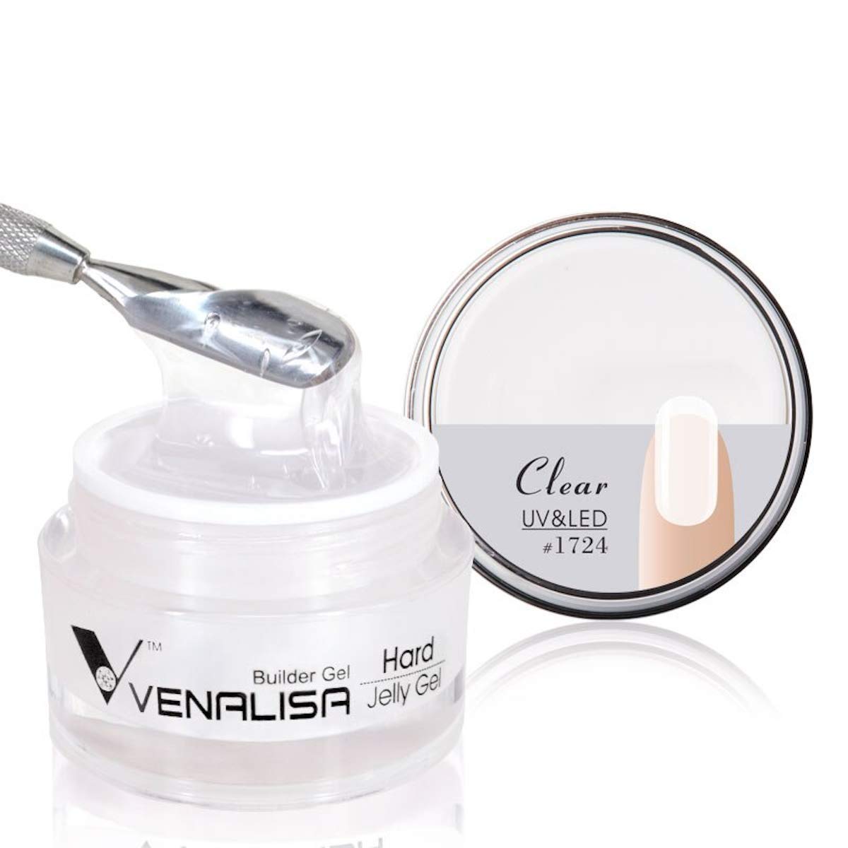Venalisa 15ml Hard Jelly Builder Gel for Nail Extensions - DIY French Nail Art, Poly Nail Gel, Clear Nail Extender (1724_Clear) - Perfect for Salon & Home Manicures, Nail Strengthening & Length Building