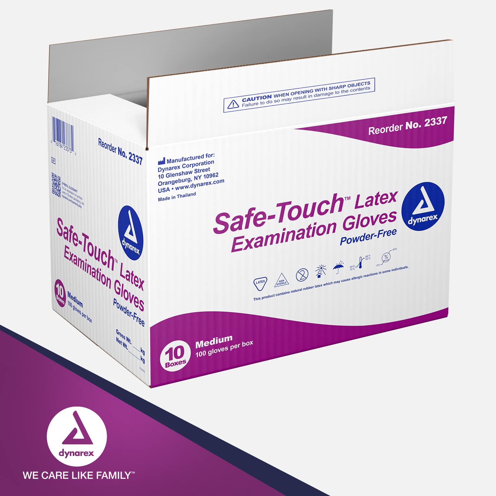 Dynarex Safe-Touch Powder-Free Disposable Latex Exam Gloves - Medium, Bisque (Case of 10 Boxes, 100 Gloves Each) - Ideal for Healthcare, Medical, Law Enforcement, Salon & Spa Use