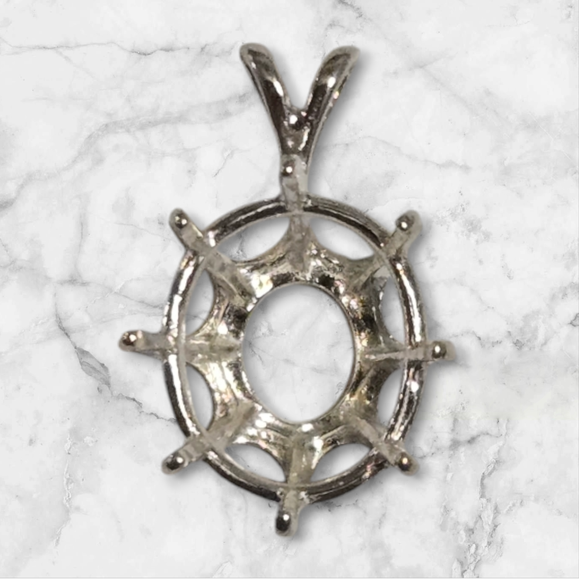 Solid Sterling Silver or 14K Gold 10x8mm & 20x15mm Deep Oval Cut Pendant Setting - Handmade in USA | Perfect for Necklace Jewelry Making, Custom Gemstone Settings & Gift Giving