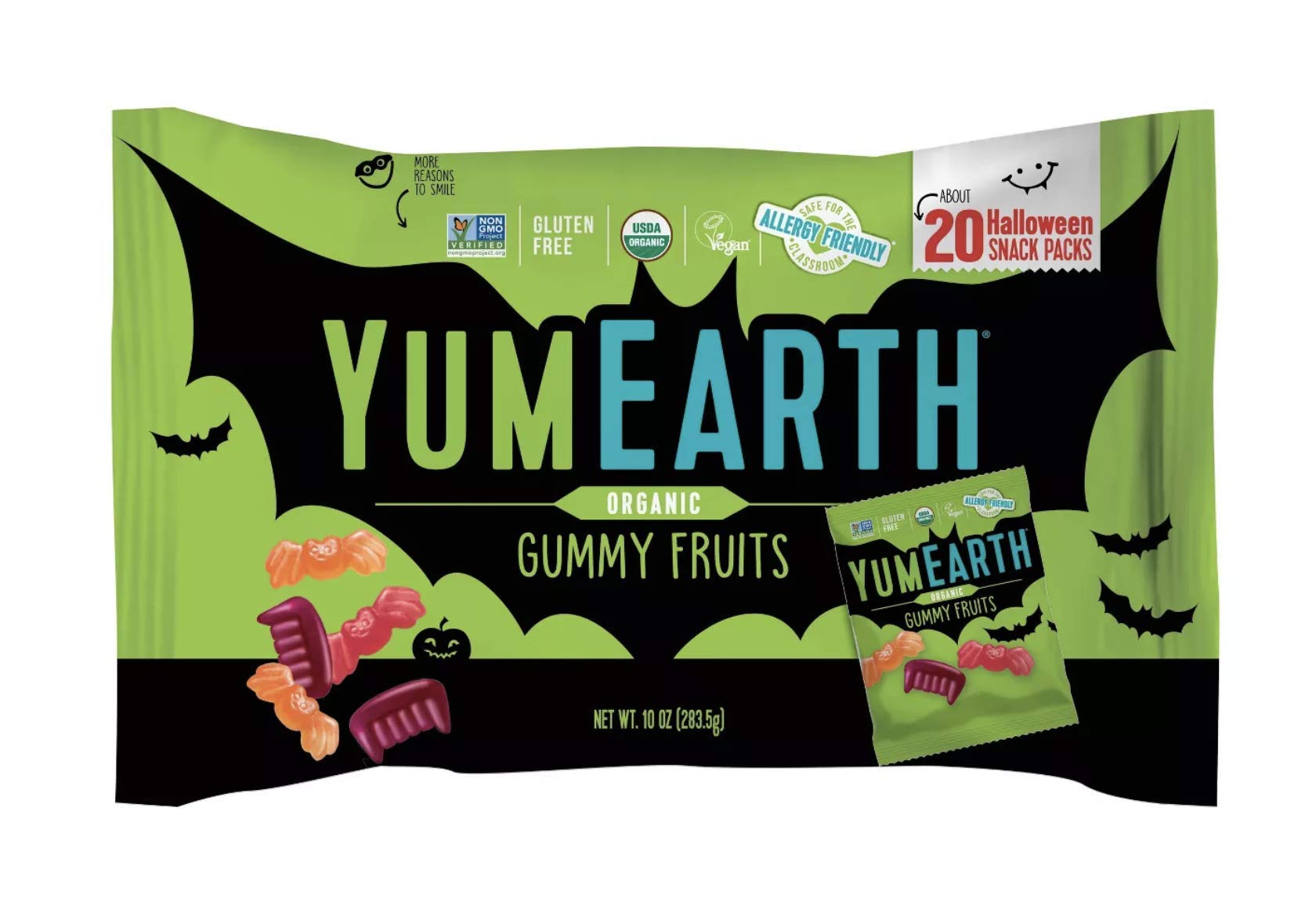 YUMEARTH Organic Halloween Gummy Fruit Candy, 10oz (283.6g) - Gluten Free, Vegan & Non-GMO - Perfect for Trick-or-Treating, Party Favors & Healthy Snacks