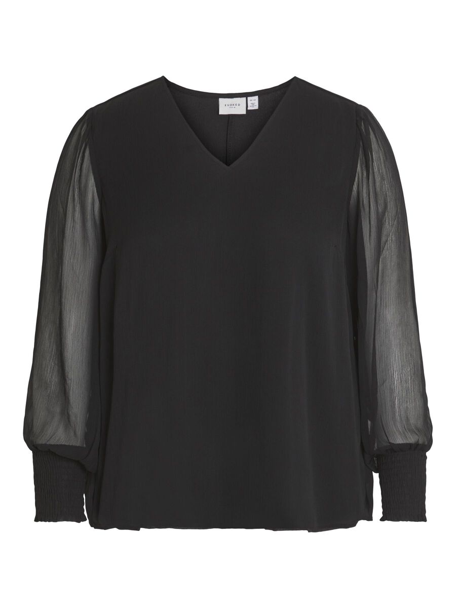 Faliya Women's V Neck T-Shirt - Soft Stretch Casual Blouse (Black) | Perfect for Work, Date Night & Everyday Wear
