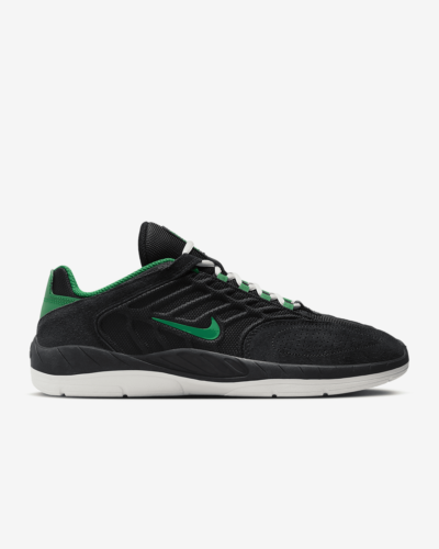Nike SB Vertebrae Skateboarding Shoes - Black/Malachite/Black | High-Performance Skate Shoes for Street & Park Riding | Durable & Comfortable Design for Skaters