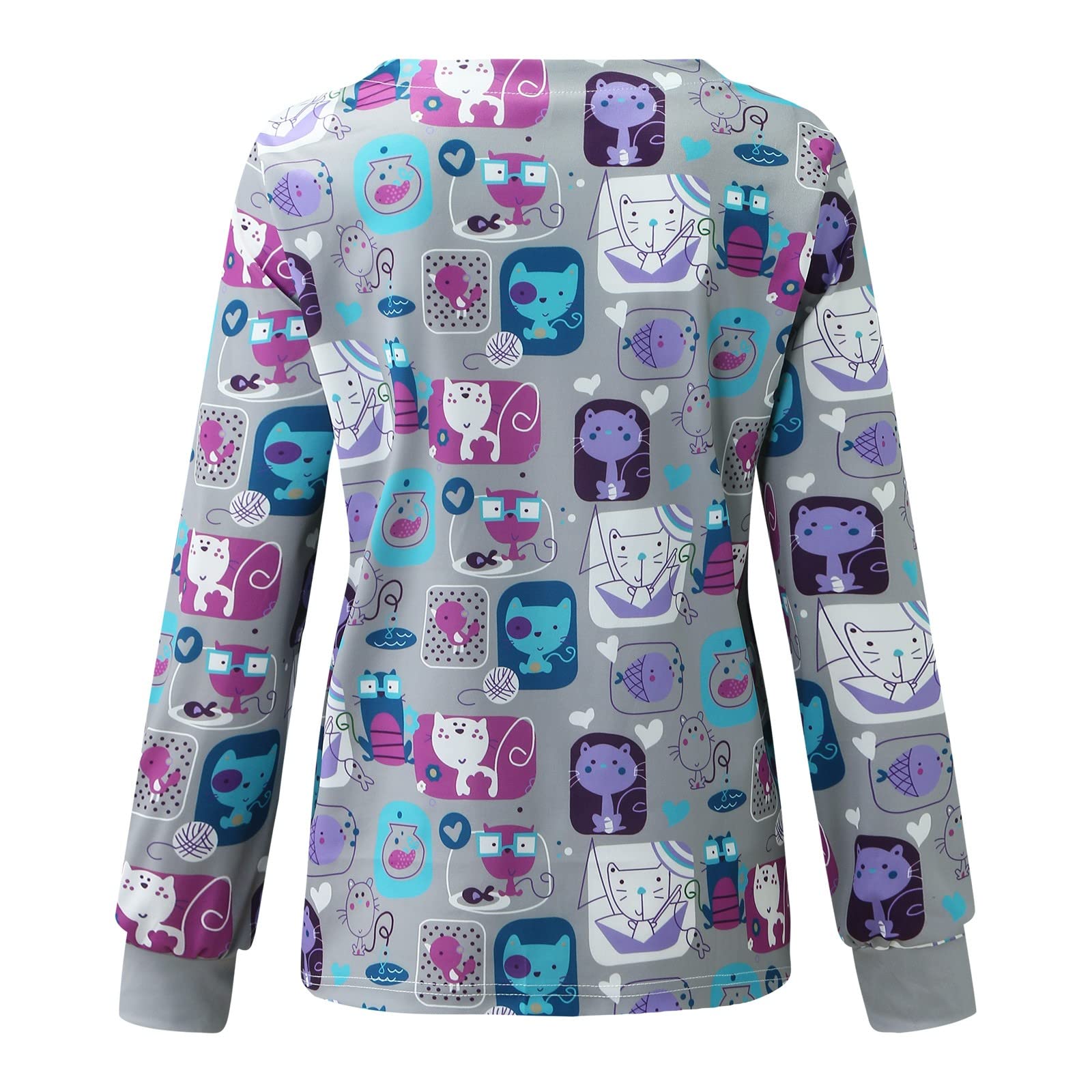 Floral Print Long Sleeve Blouse for Women - Elegant O-Neck Work Shirt, Office Wear & Casual Dress Top | Perfect for Business Attire, Date Nights & Professional Meetings
