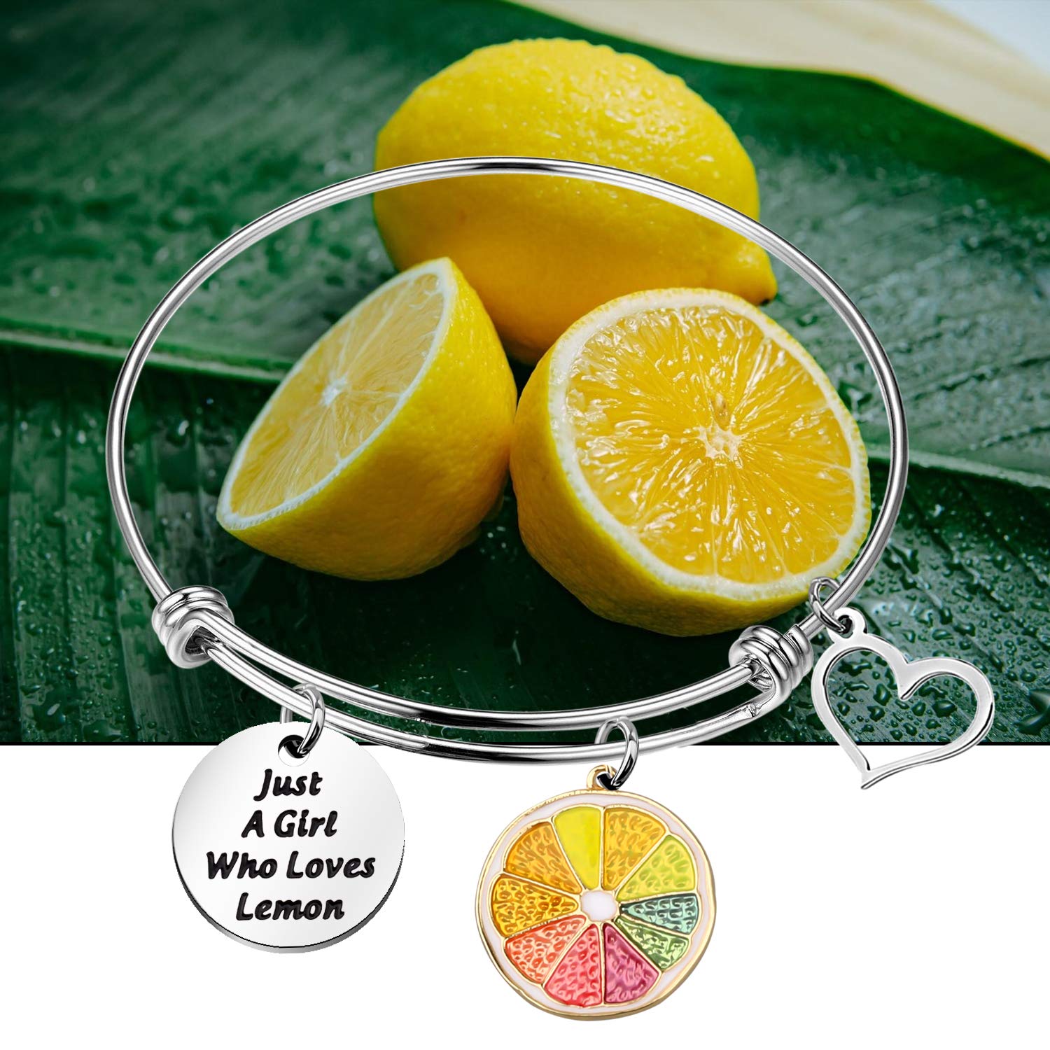 WSNANG Lemon Bracelet - Cute Fruit Lemon Jewelry Gift for Lemon Lovers - Perfect for Summer Outfits, Birthday Presents & Lemon-Themed Parties