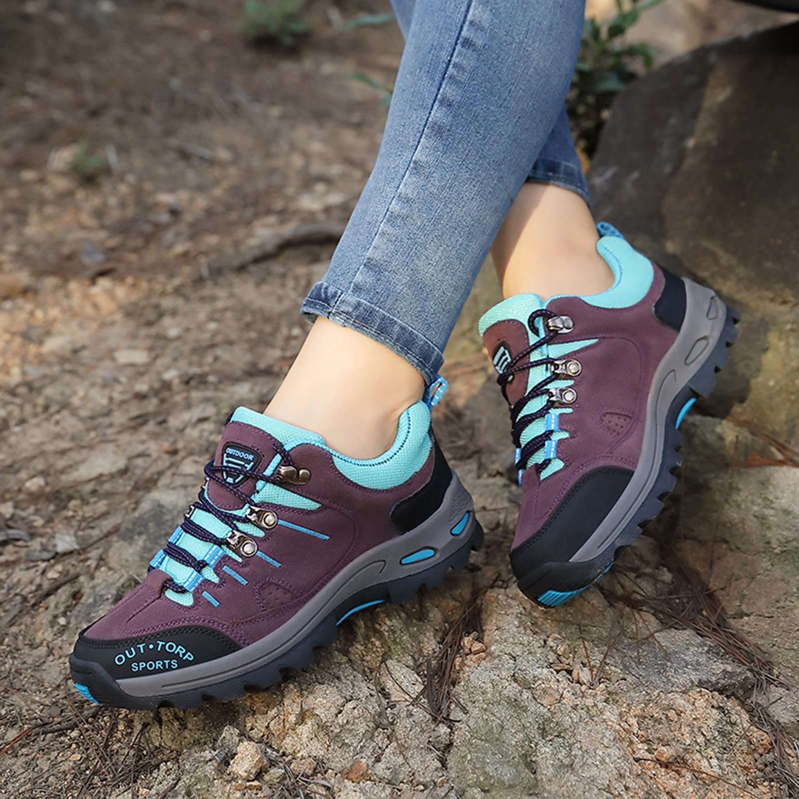 **LCpddajlspig Men's Waterproof Hiking Shoes - Non-Slip Lightweight Trekking Boots for Outdoor, Mountain & Winter Activities - Wide Comfortable Safety Shoes for Hiking, Motorcycle & Heel Spurs**    *(Perfect for Hiking, Camping, Trail Running & Outdoor Adventures)*