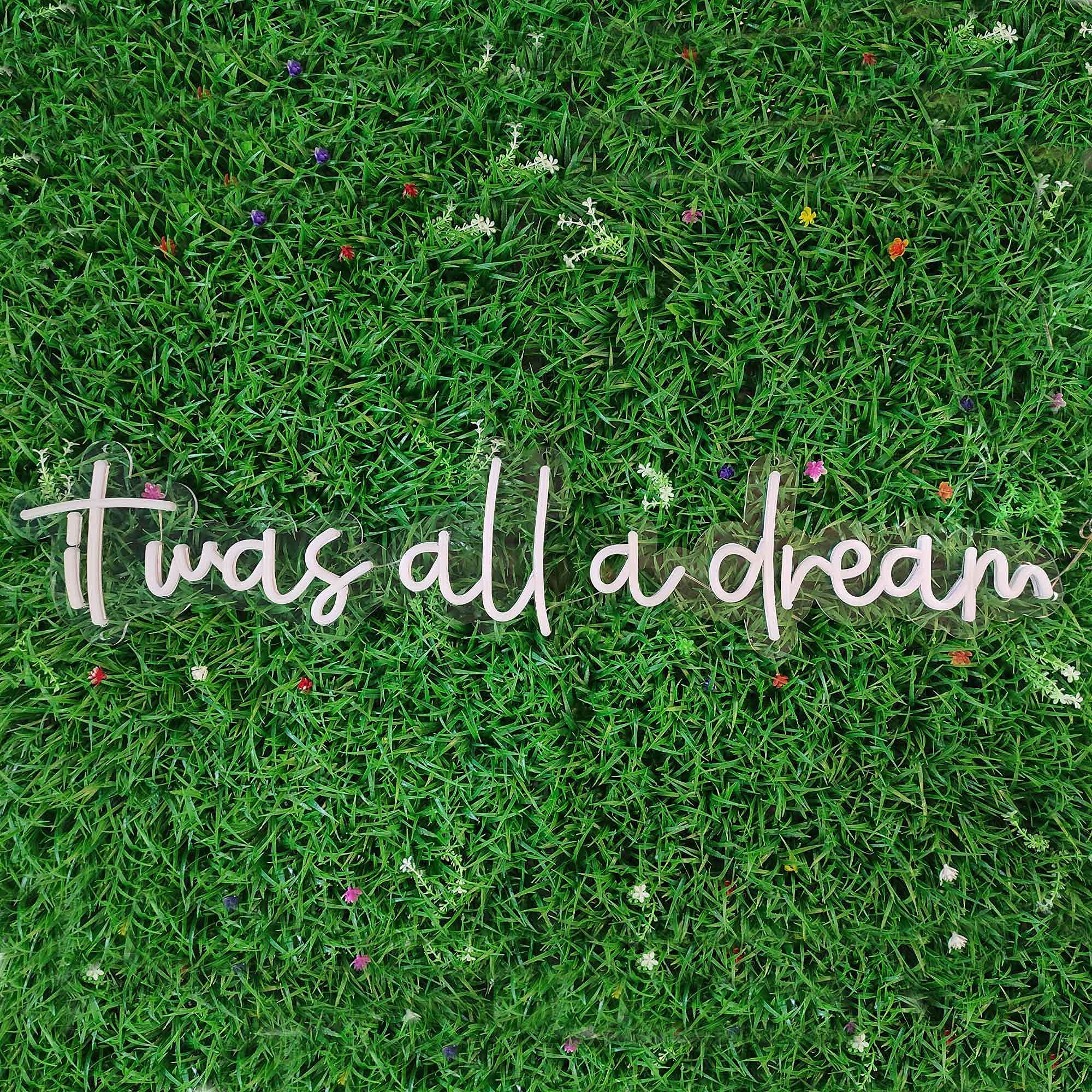 Custom SELICOR Neon Sign - 'It Was All A Dream' LED Wall Art Light for Bedroom, Office, Bar & Wedding Decor - 35 Inch Wide Dimmable Neon Light - Perfect for Christmas Gifts, Home Decor & Cafe Signage