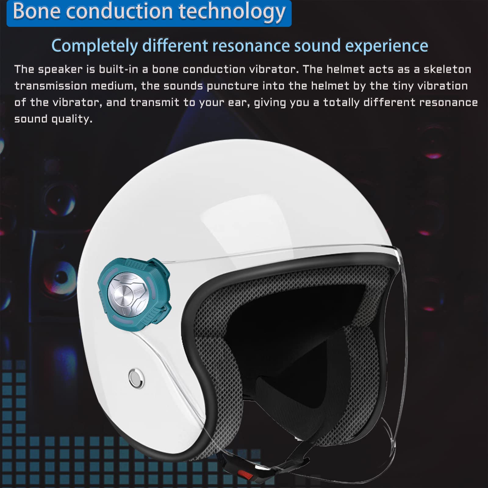Wireless Motorcycle Bluetooth Helmet Headset with Bone Conduction & DSP Noise Cancellation Mic - IP66 Waterproof, Green - Perfect for Riding, Commuting & Outdoor Adventures