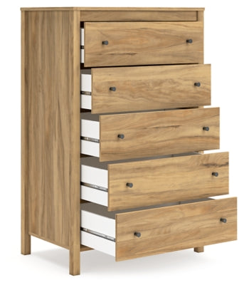 Bermacy 5-Drawer Chest Dresser for Bedroom - Solid Wood Storage Organizer with Smooth Gliding Drawers | Perfect for Clothes, Linens, and Home Organization