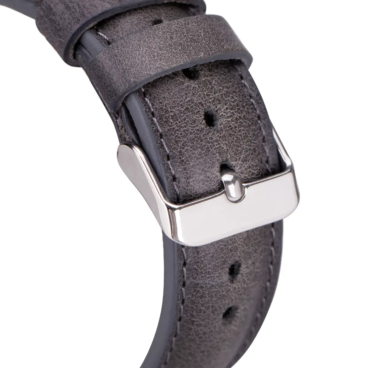 Premium Burnished Gray Leather Apple Watch Band - Classic & Stylish Replacement Strap for Apple Watch Series 1-9, SE & Ultra - Perfect for Work, Travel & Everyday Wear
