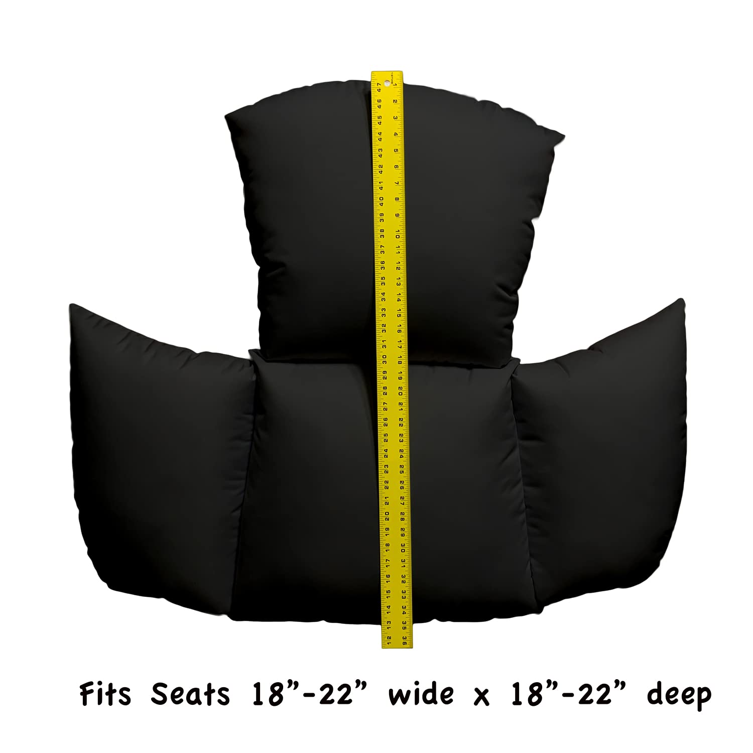 Premium Black Ottertex Fabric Cushion - Waterproof & Durable Replacement for Egg, Hanging, Cocoon & Papasan Chairs - Perfect for Indoor/Outdoor Lounging, Patio Furniture & Relaxation Spaces