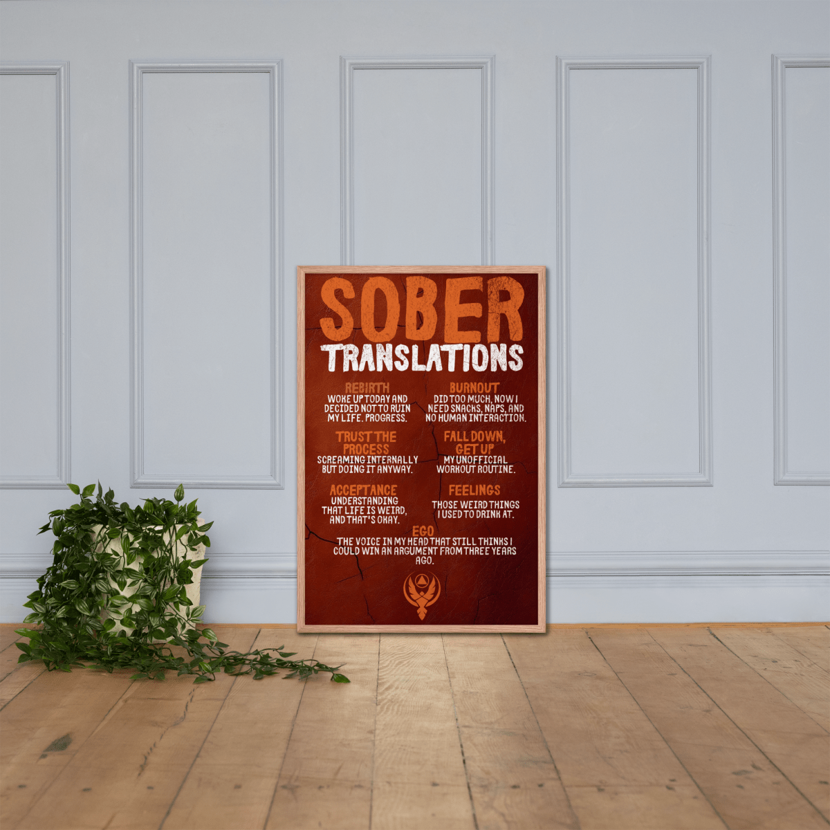 Sober Translations Vol. 4 - Motivational Framed Wall Art Poster for Home & Office Decor - Inspirational Quote Print for Living Room, Bedroom or Workspace
