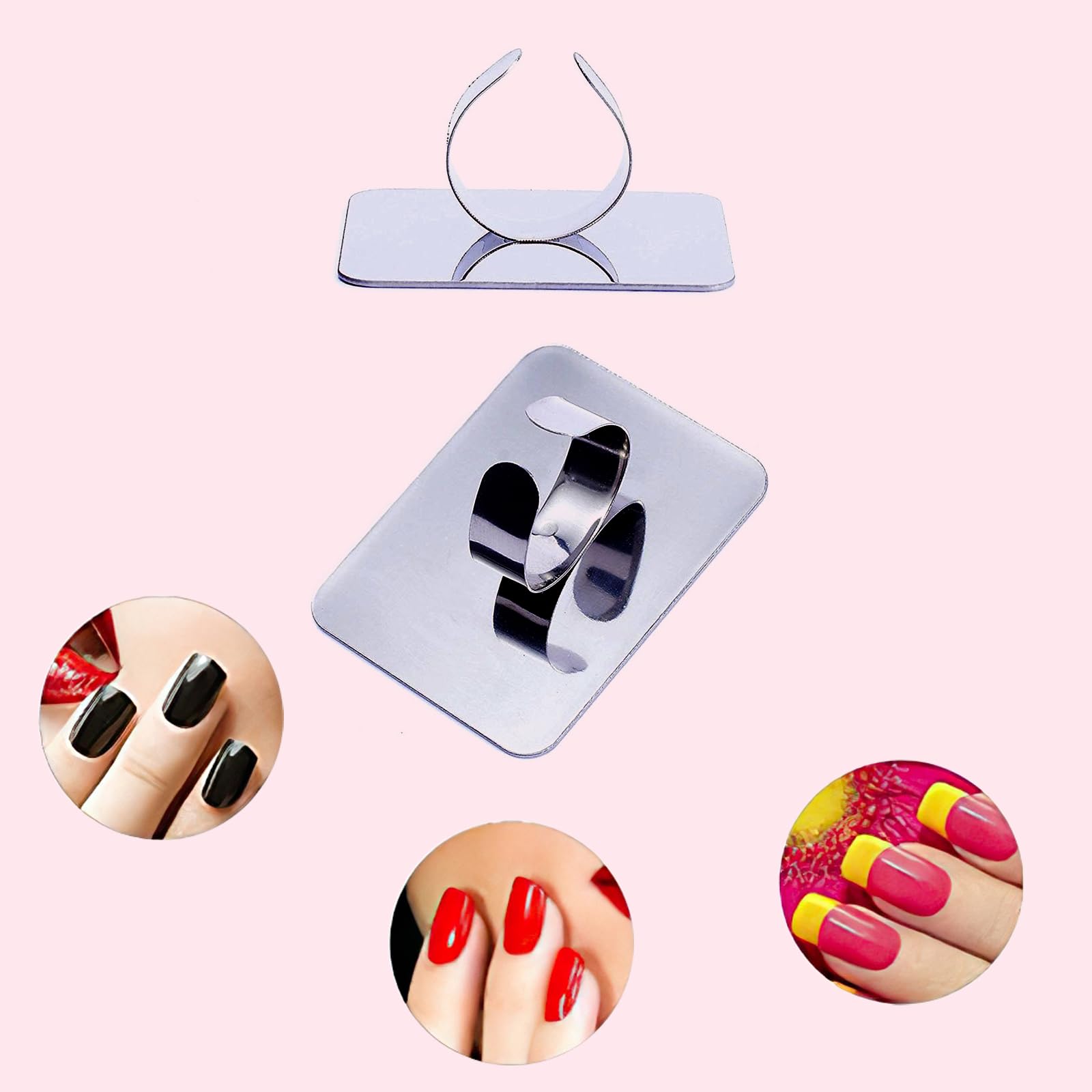 KissDate Stainless Steel Makeup Mixing Palette with Foundation Spatula - Professional Cosmetic Mixing Tray for Foundation, Concealer & Nail Art - Perfect for Makeup Artists & DIY Beauty Enthusiasts at Home or Salon