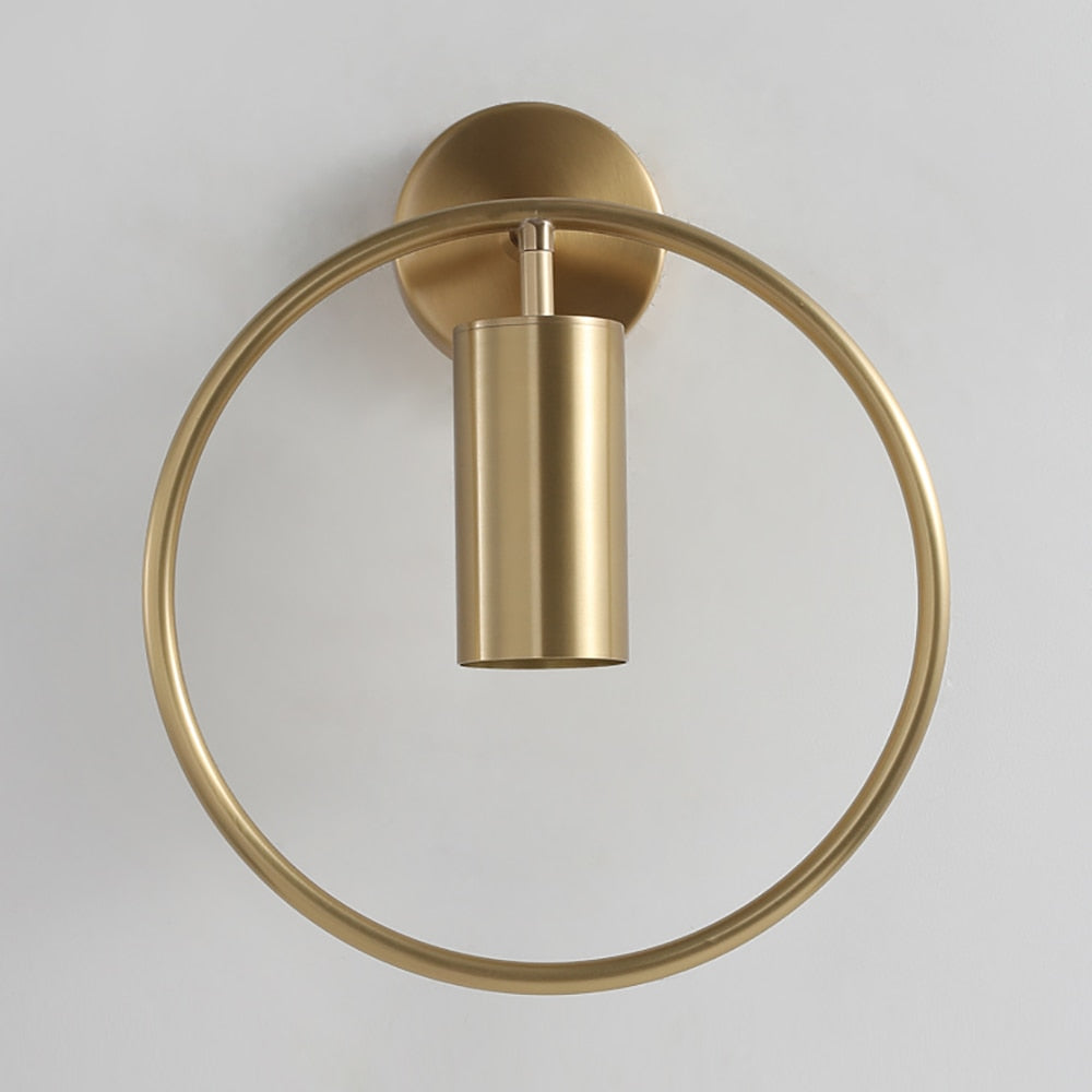Brass Ring LED Wall Light - Modern Dimmable Sconce for Bedroom, Living Room, and Hallway Lighting - Energy Efficient Home Decor