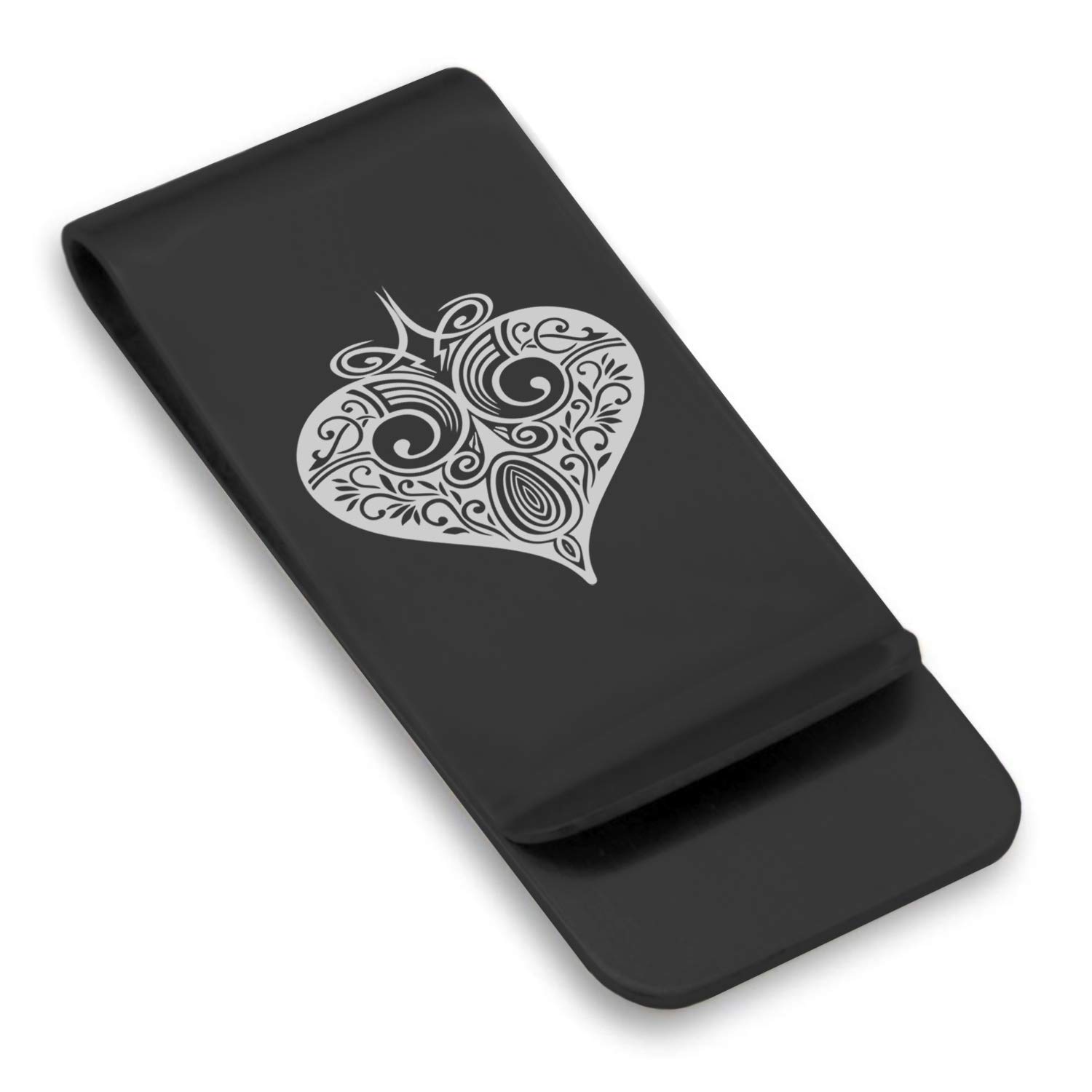 Vintage Stainless Steel Slim Money Clip with Four Card Suits Design - Credit Card & Cash Holder for Men - Perfect for Gifts, Travel, and Everyday Use