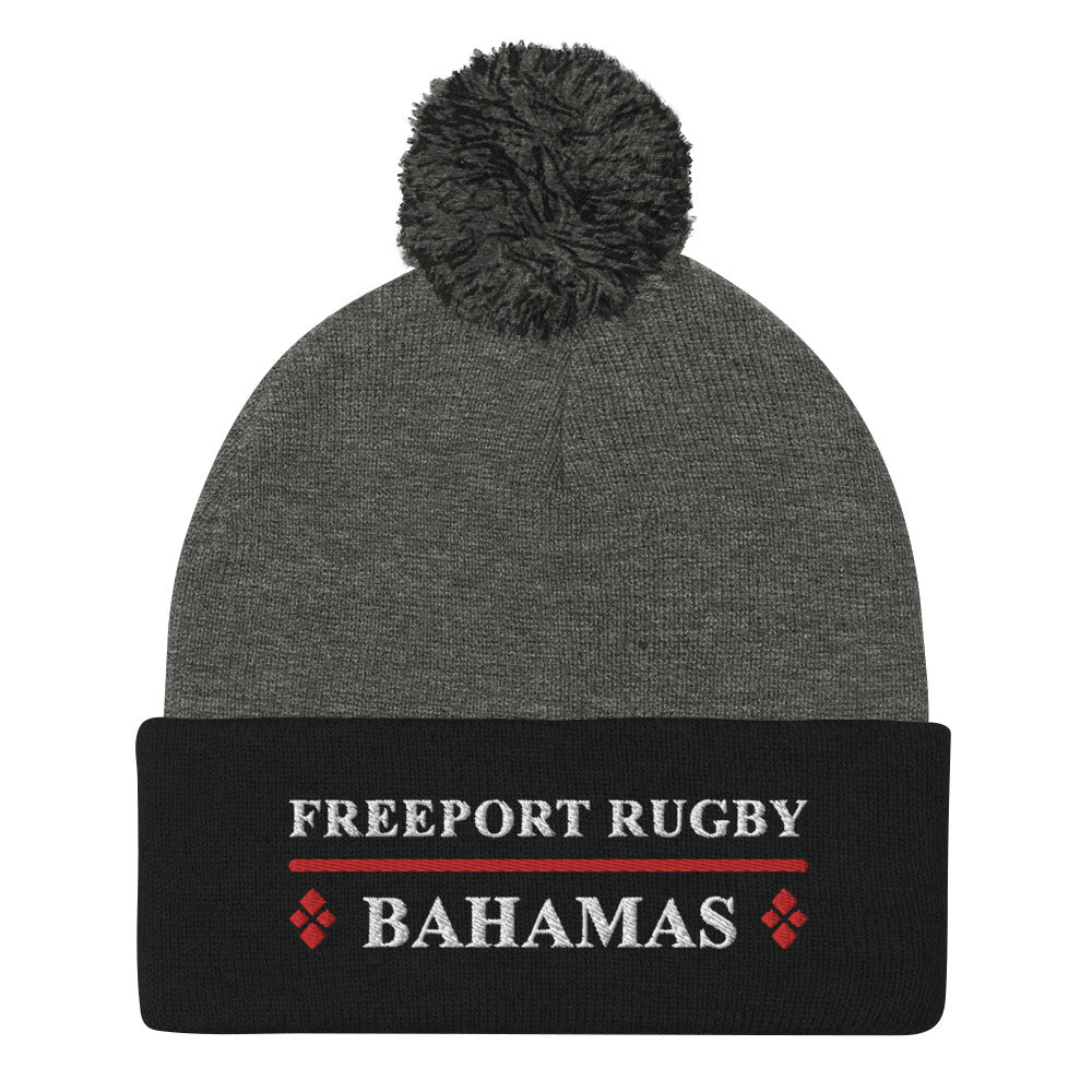 Freeport RFC Pom Beanie - Winter Knit Hat with Faux Fur Pom for Men & Women - Cozy Cold Weather Accessory for Outdoor Activities, Skiing, Snowboarding & Casual Wear