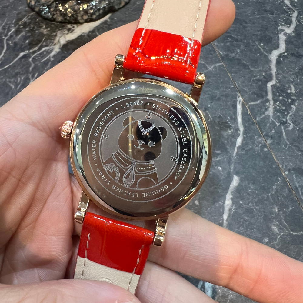 AG Collective Women's Orange Leather Strap Watch L 5048 RGOR RG - Elegant Fashion Accessory for Everyday Wear & Special Occasions