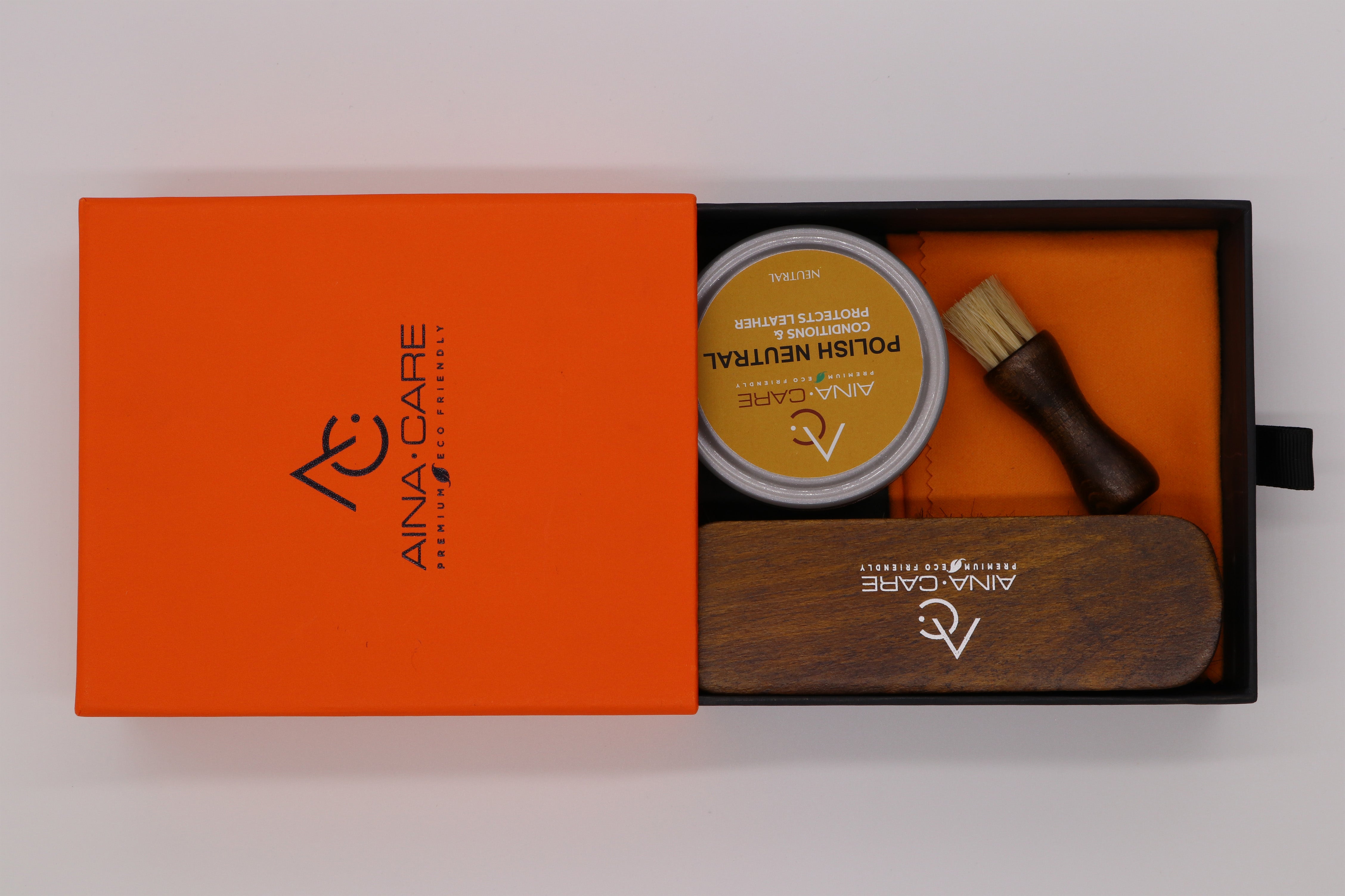 Premium Shoe Polish Kit - Neutral Cream for Leather Shoes | Shine & Protect Dress Shoes, Boots & Bags | Perfect for Office, Formal Events & Daily Care