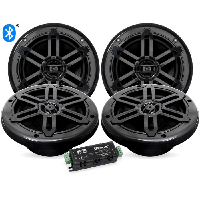 BELVA BMS654BT 1000W Peak 4-Channel Bluetooth Marine Amplifier with 4x 6.5