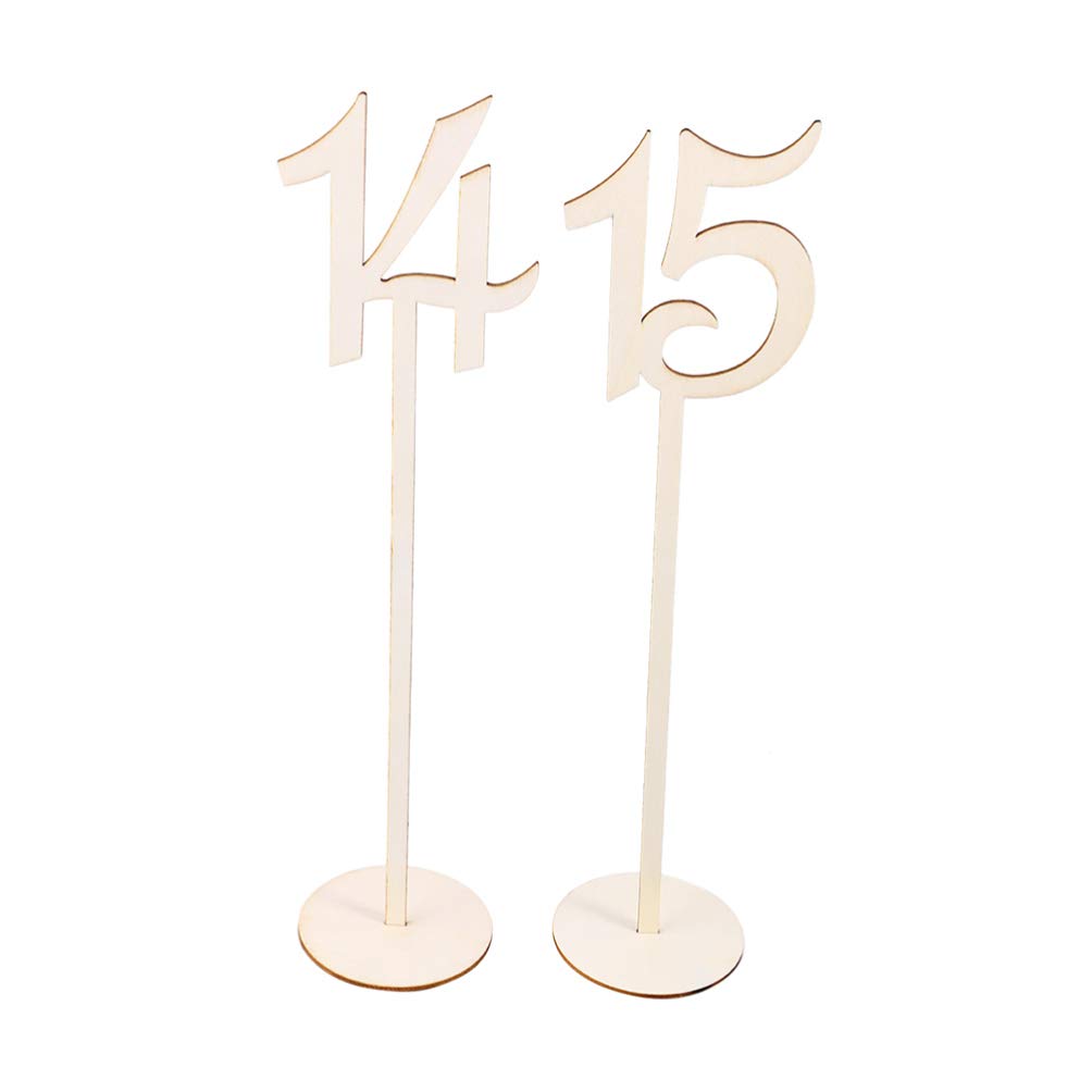 LIOOBO 25pcs Wooden Wedding Table Numbers - Rustic Elegant Table Decor for Wedding Reception, Anniversary, Bridal Shower - Perfect for Centerpieces, Place Cards, and Event Signage