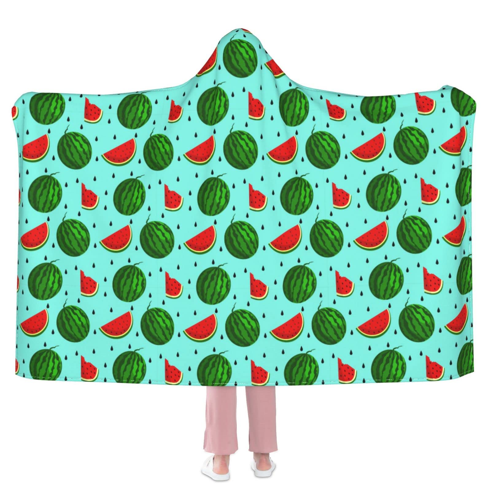 Cozy Coconut Tree Flannel Wearable Blanket Hoodie - Soft Plush Fleece Hooded Blanket for Adults & Kids - Warm Throw Blanket for Bed, Couch, Travel - Perfect Gift for Winter & Cold Weather Use at Home or Outdoors