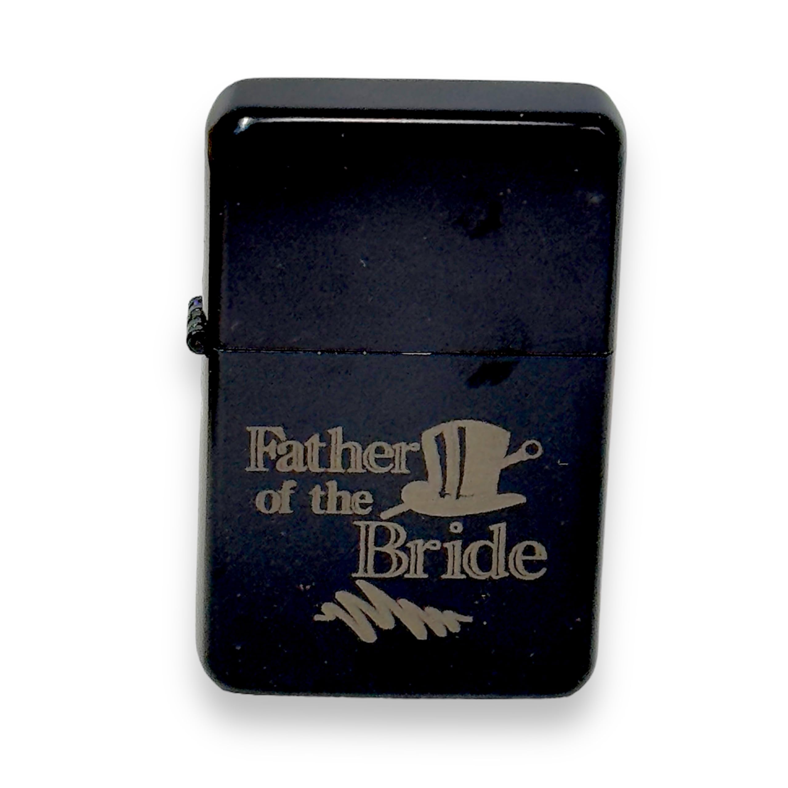 Engraved Wedding Party Gifts - Personalized Flasks & Lighters Set (Black Lighter, Father of the Bride Gift) - Perfect for Bridal Showers, Bachelor Parties & Wedding Favors