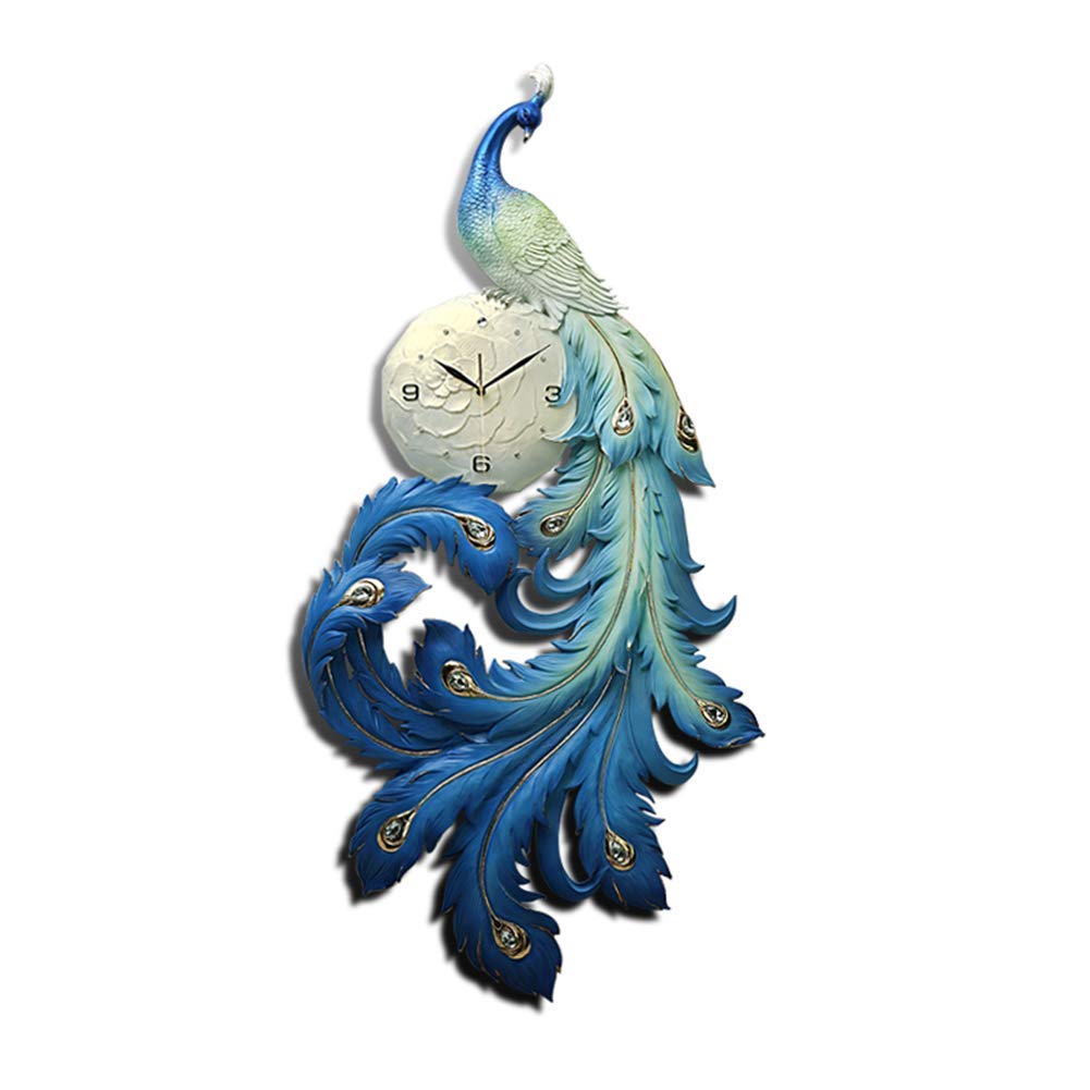 Luxury Peacock Wall Clock - Silent Non-Ticking Decor for Living Room, Bedroom & Office - Elegant Home Art Decor with Creative Design - Perfect Gift for Housewarming & Birthday