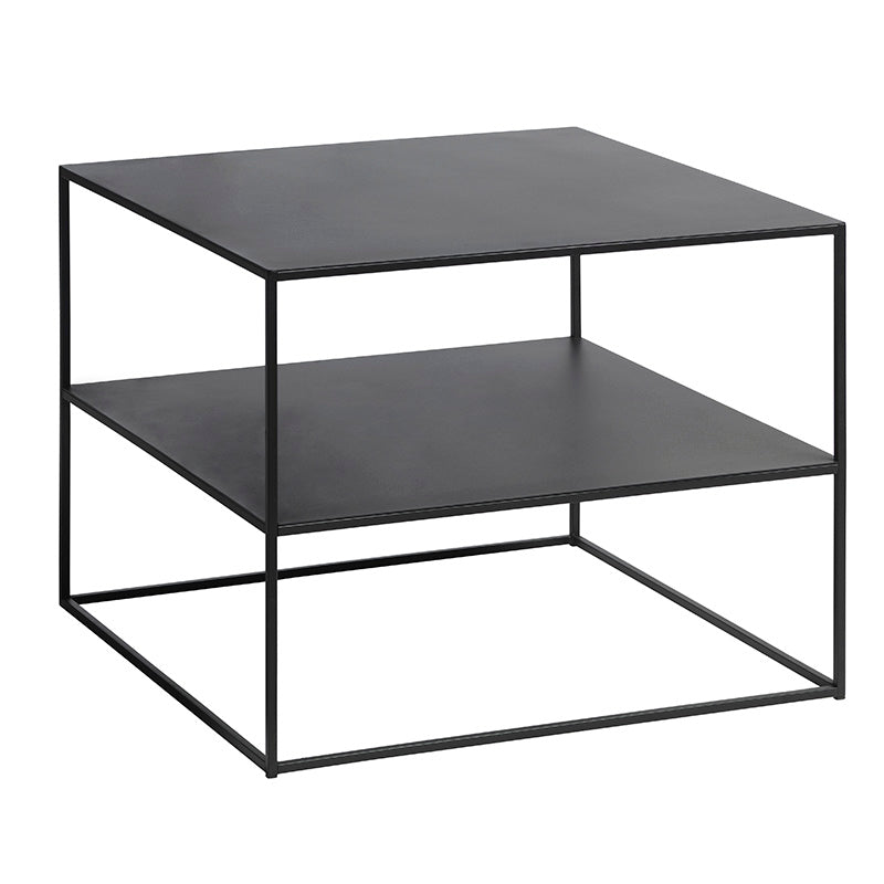 Modern PEBBLE Coffee Table 65x65cm - Square Black Wooden Living Room Furniture for Small Spaces | Perfect for Apartments, Studios & Cozy Home Decor
