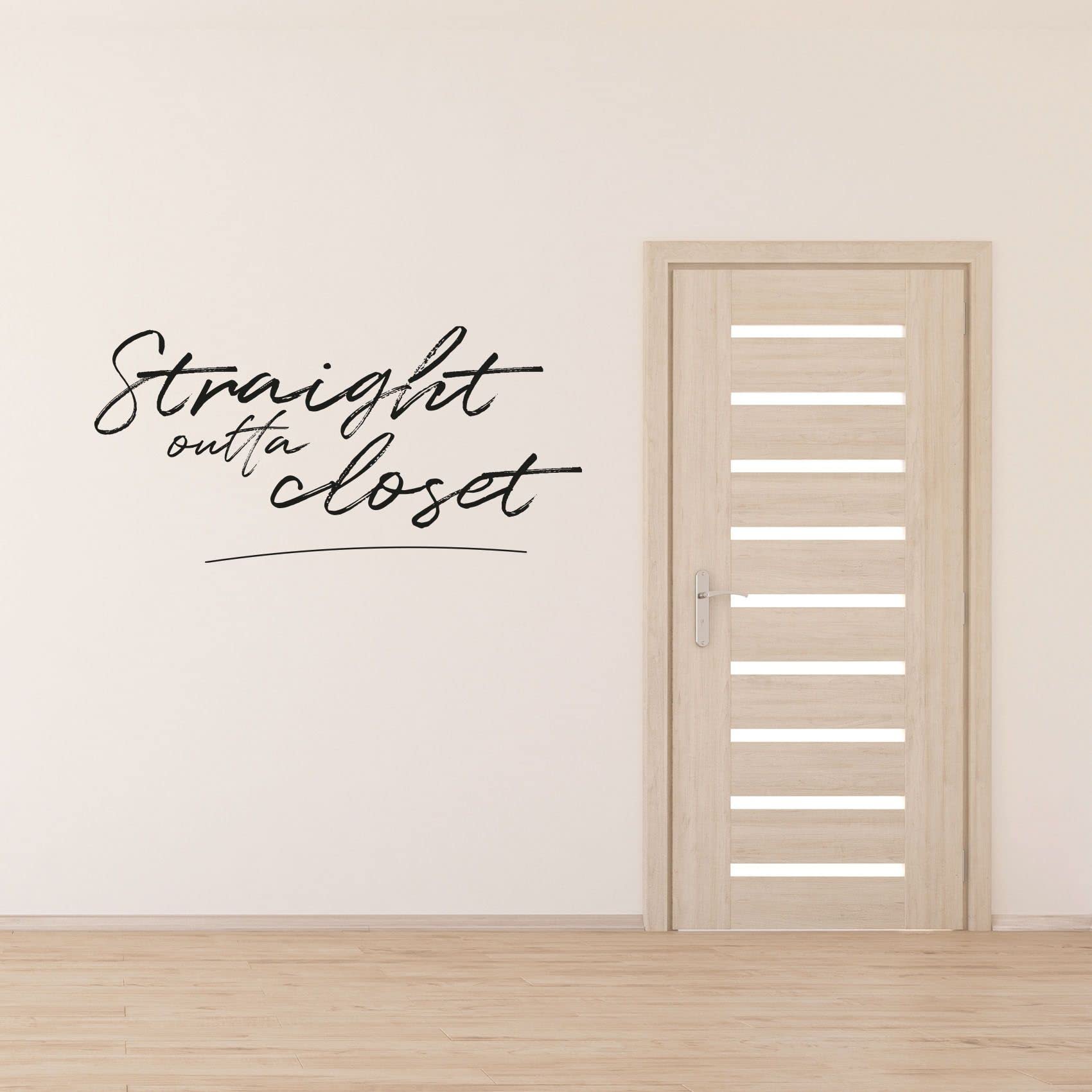 Straight Outta Closet - 14x20 Inch Vinyl Wall Decal Stickers for Wardrobe & Closet Organization | Funny Closet Labels, Quotes & Dresser Art | Perfect for Bedroom, Dressing Room & Home Decor