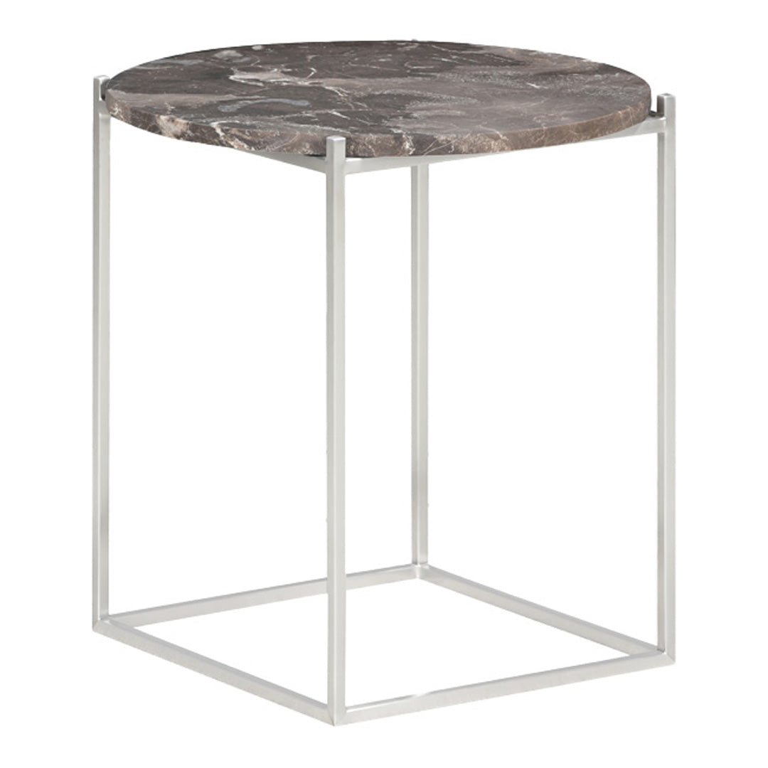 Modern Round Side Table - Small Accent End Table for Living Room, Bedroom, Patio - Sturdy & Stylish Coffee Table with Wooden Legs - Perfect for Home Decor, Reading Nook, or Outdoor Seating Area