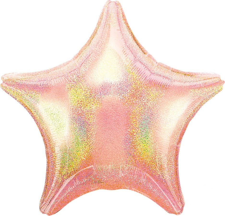 45cm Holographic Star Balloon - Pastel Pink Party Decor for Birthdays, Weddings & Baby Showers