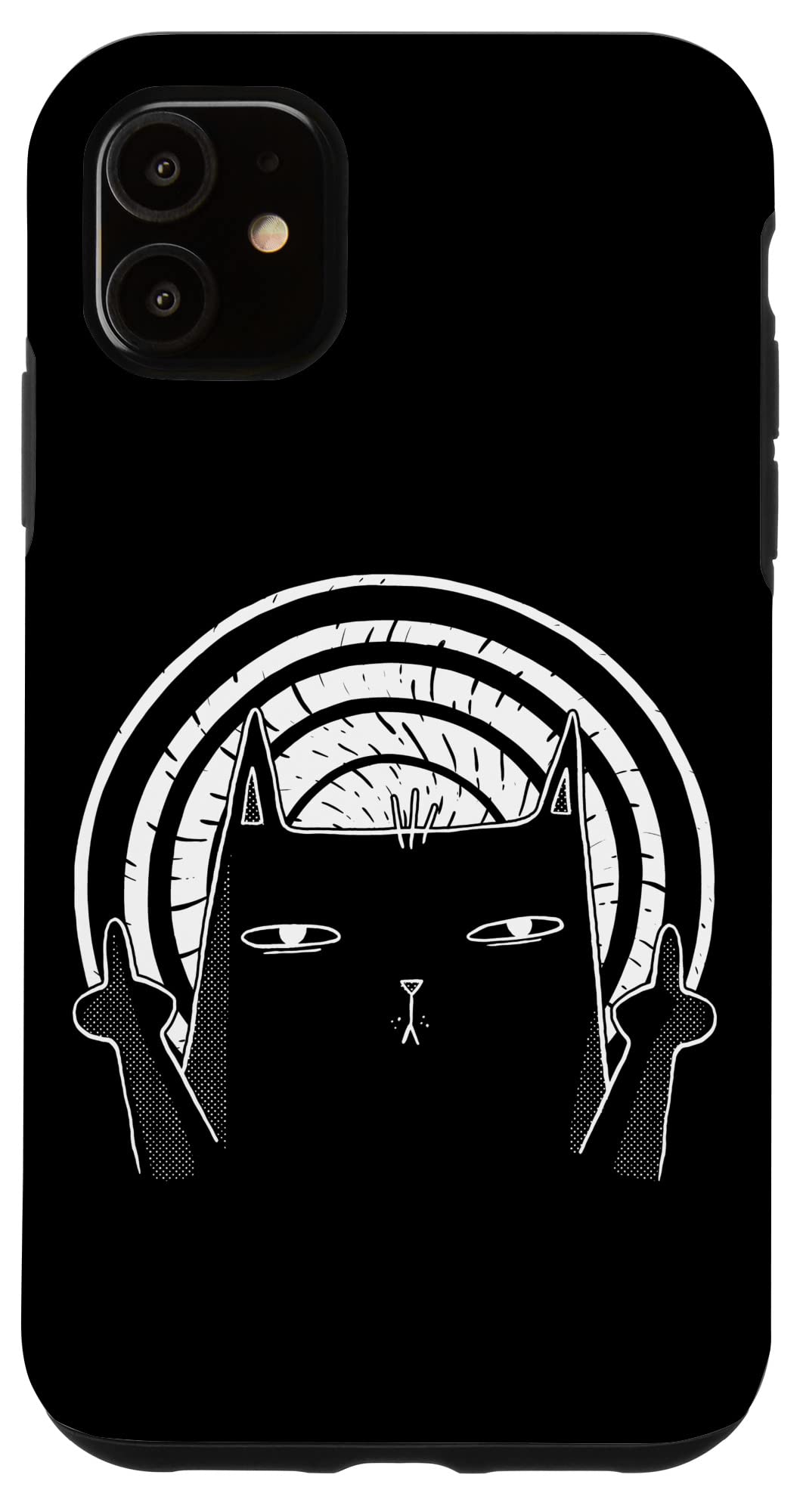 iPhone 11 Cat Finger Case - Funny Cat Flipping Off Phone Cover for iPhone 11 - Perfect for Pet Lovers, Prank Gifts & Unique Phone Accessories