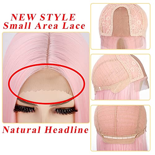 Long Straight Synthetic Wigs for Women - Pink, Blonde, Black, Red, Orange Cosplay Wigs with Middle Part (26 Inches) - Perfect for Daily Wear, Halloween Costumes, Cosplay Events & Parties