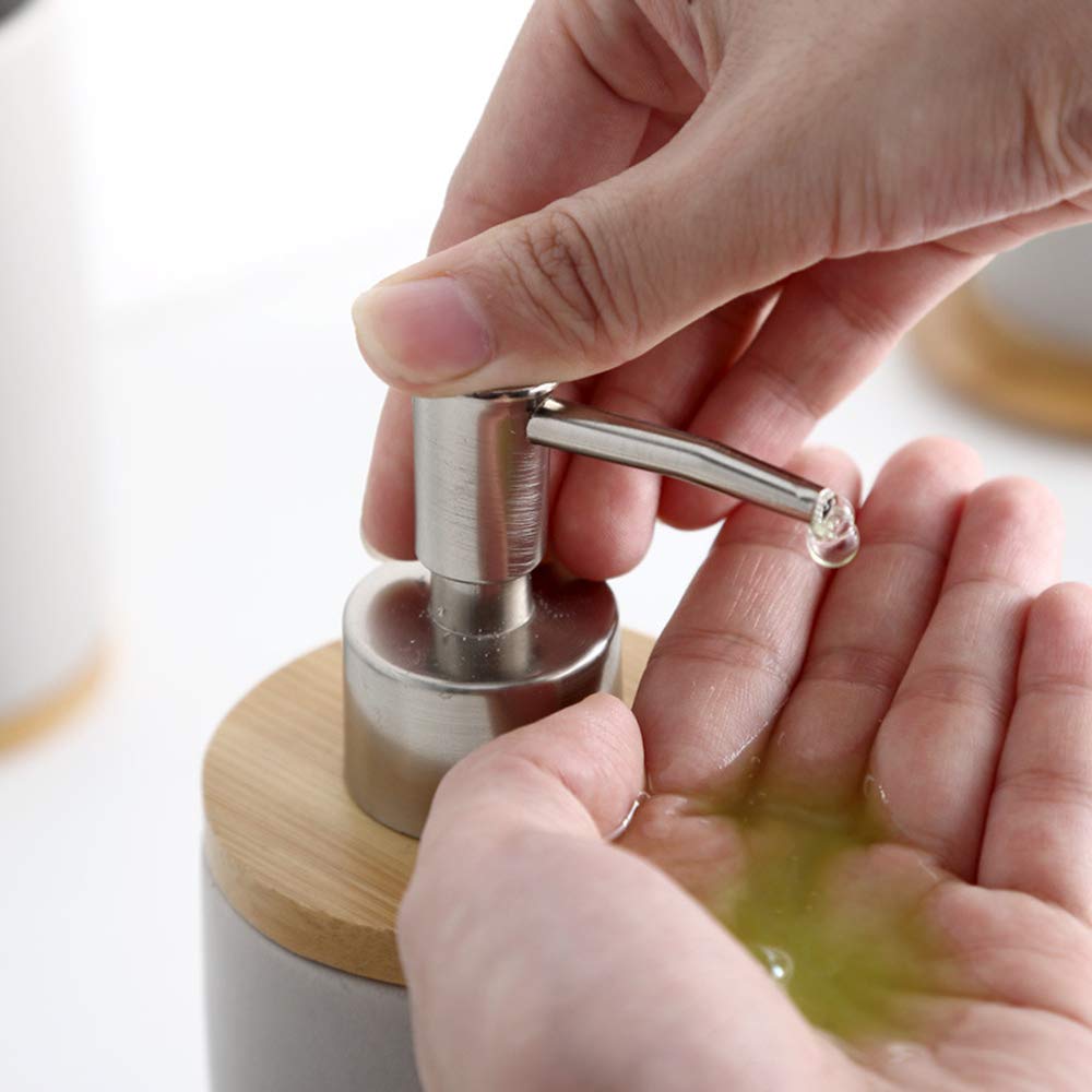 14 oz Ceramic Soap Dispenser Pump - Refillable Liquid Soap Bottle for Kitchen, Bathroom & Sink - Perfect for Hand Soap, Dish Soap & Shampoo - Elegant Countertop Decor for Home & Office