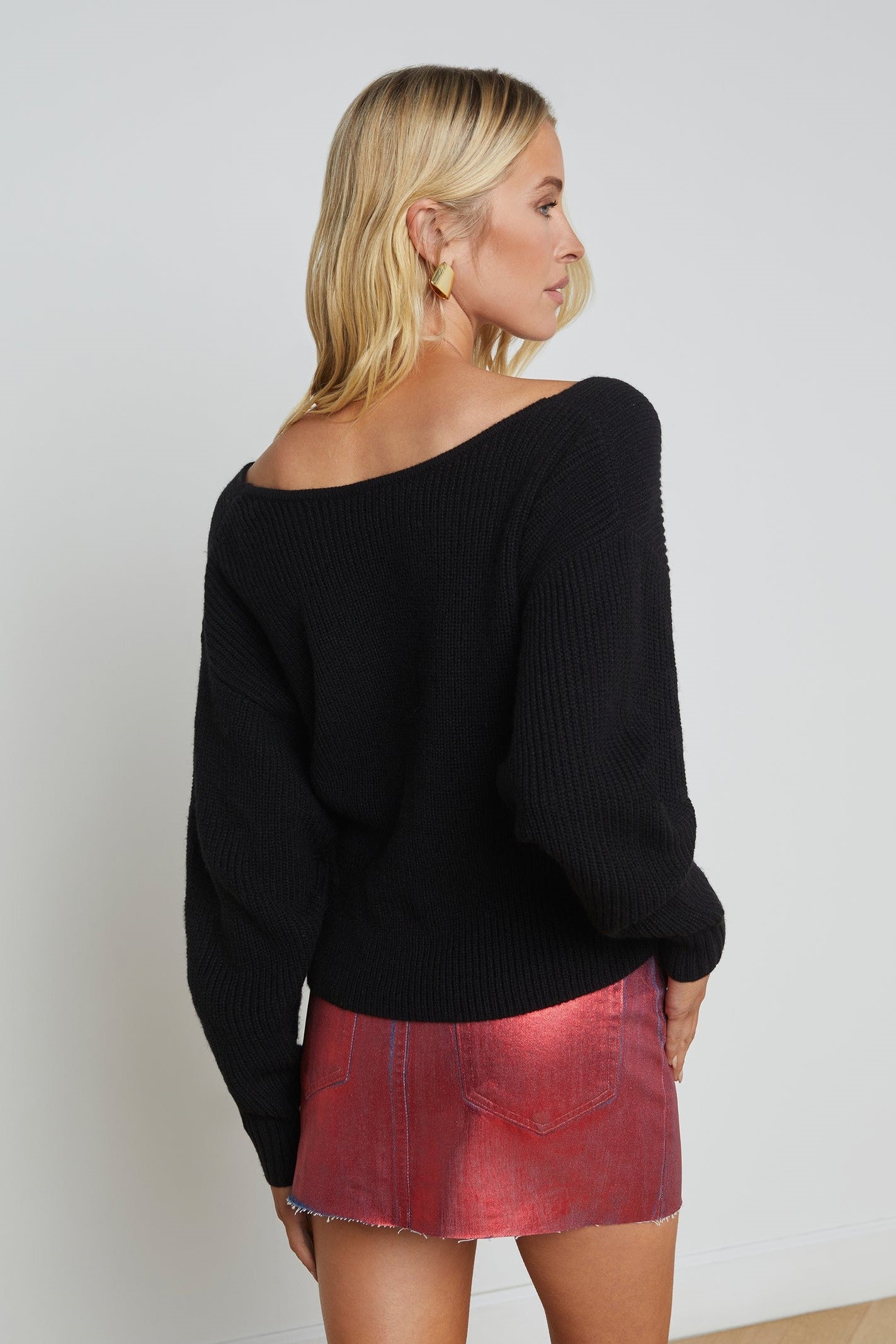 L'Agence Antonella Women's Crossover Knit Sweater - Cozy Pullover for Fall & Winter, Perfect for Office, Date Night and Casual Outfits