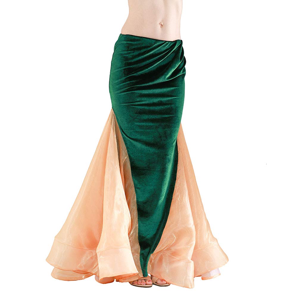 ROYAL SMEELA Long Belly Dance Skirt - Fishtail Mermaid Skirt for Women - Professional Belly Dancing Costume - Carnival & Performance Outfit - Perfect for Dance Shows, Parties & Festivals