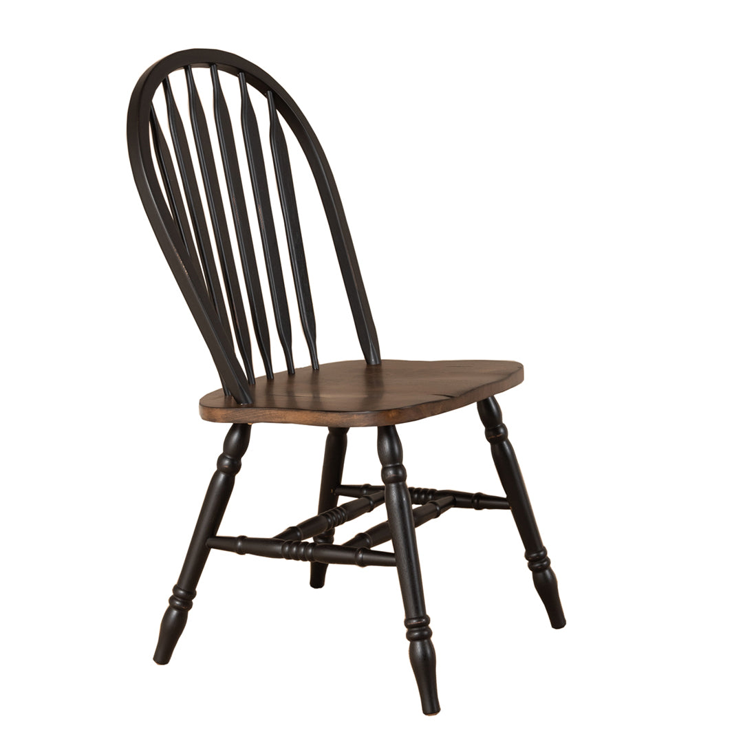 Carolina Crossing Windsor Side Chair in Black - Stylish and Durable Dining Room Chair for Home, Office, or Restaurant Use