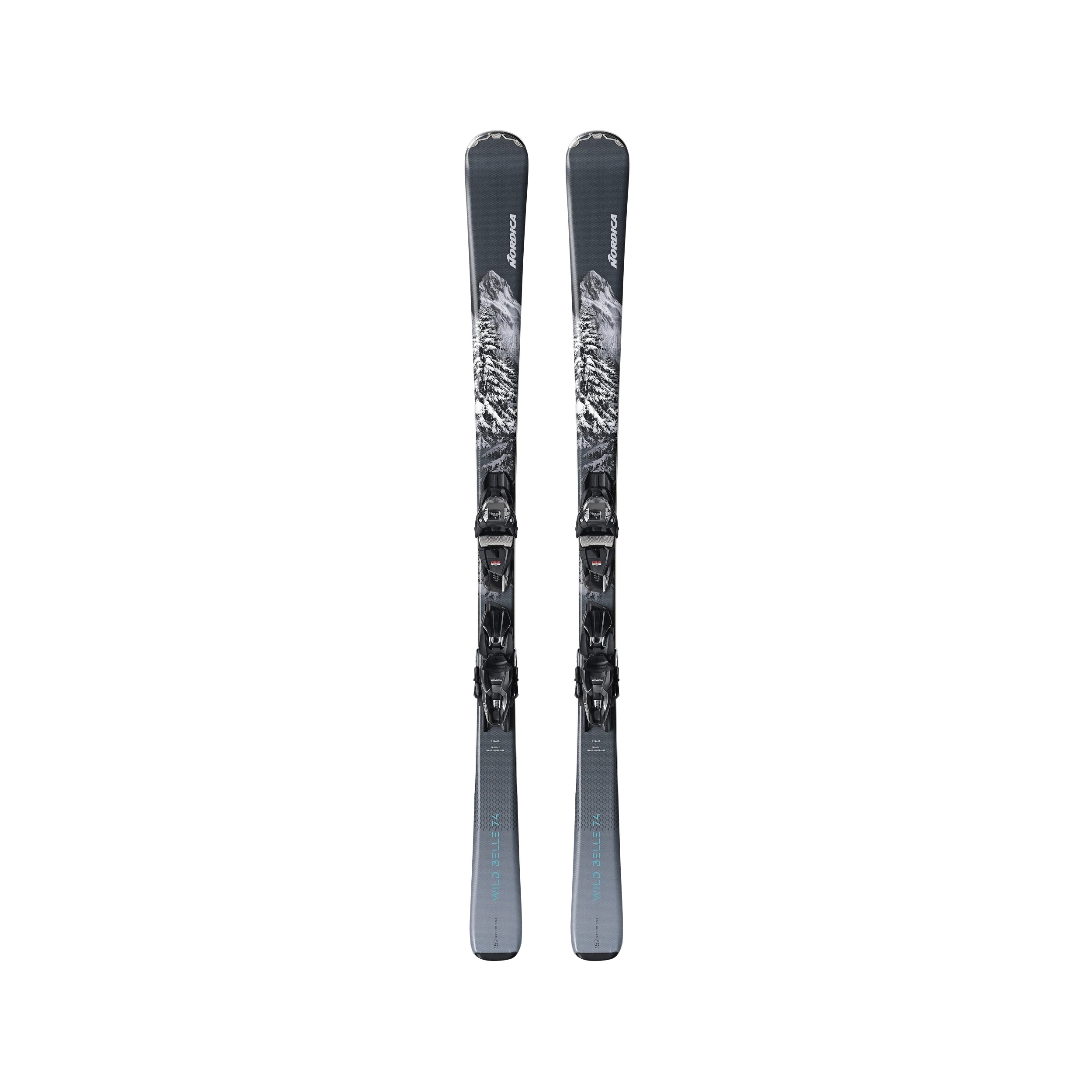 Nordica Wild Belle 74 Skis with TP2 Compact 10 Bindings 2025 - Women's All-Mountain Skis for Powder, Groomers & Backcountry Adventures