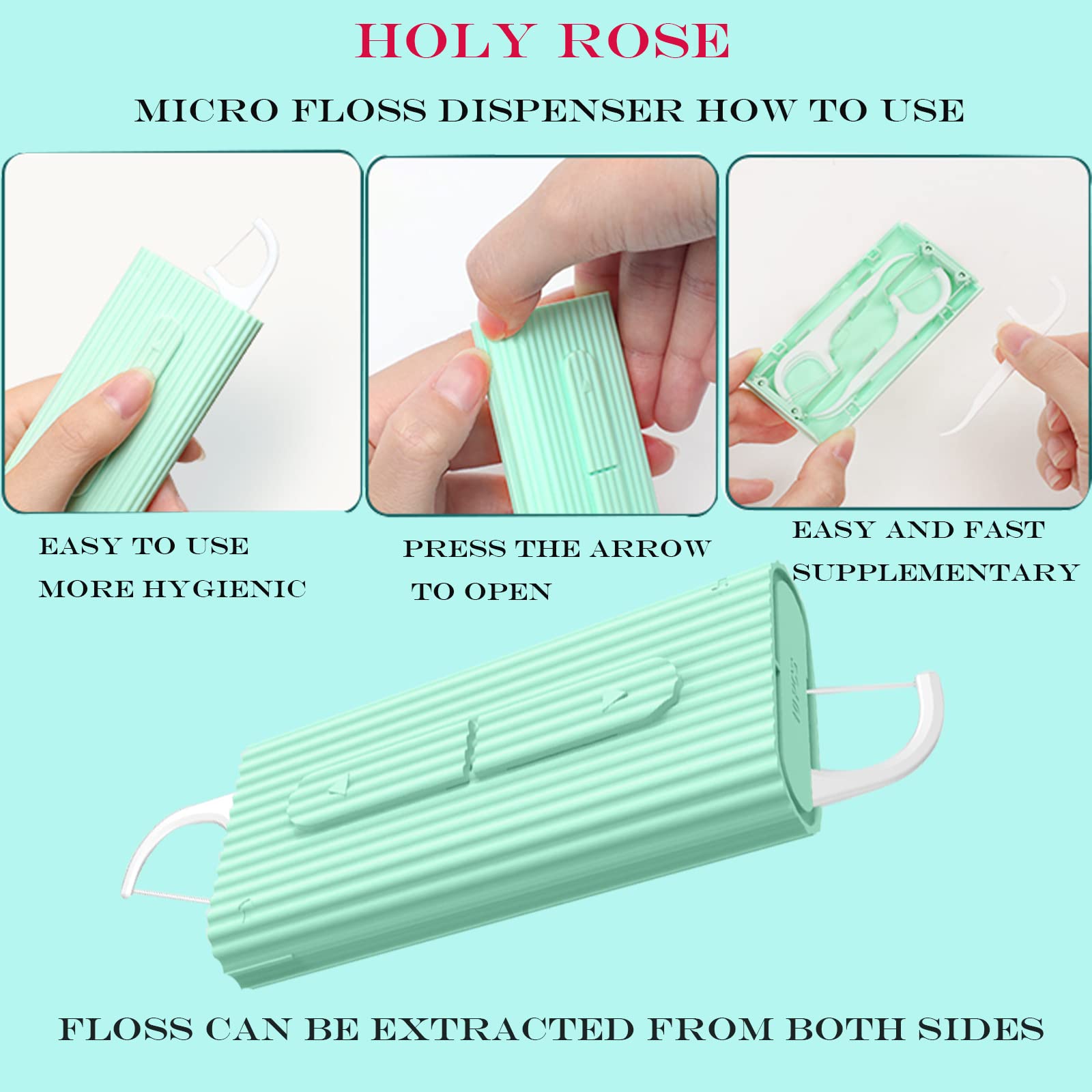 Dental Floss Picks with Dispenser Case - 168 Count Portable Flossers for Travel & Home Use | Oral Hygiene Essential for On-the-Go & Daily Teeth Cleaning