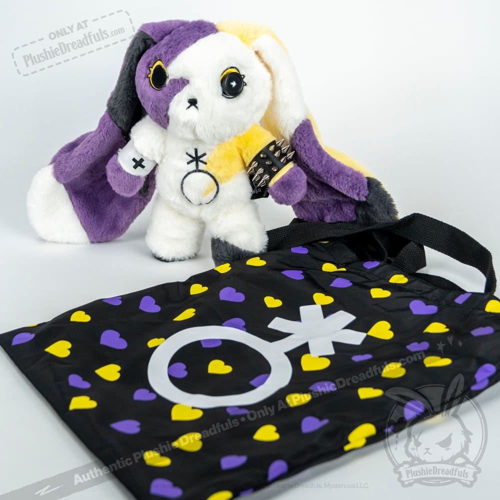 Non Binary Rabbit Plush Stuffed Animal - Soft Plushie Dreadfuls Toy for LGBTQ+ Support, Gender Neutral Gift for Teens & Adults - Perfect for Bedroom Decor, Pride Events, and Emotional Comfort