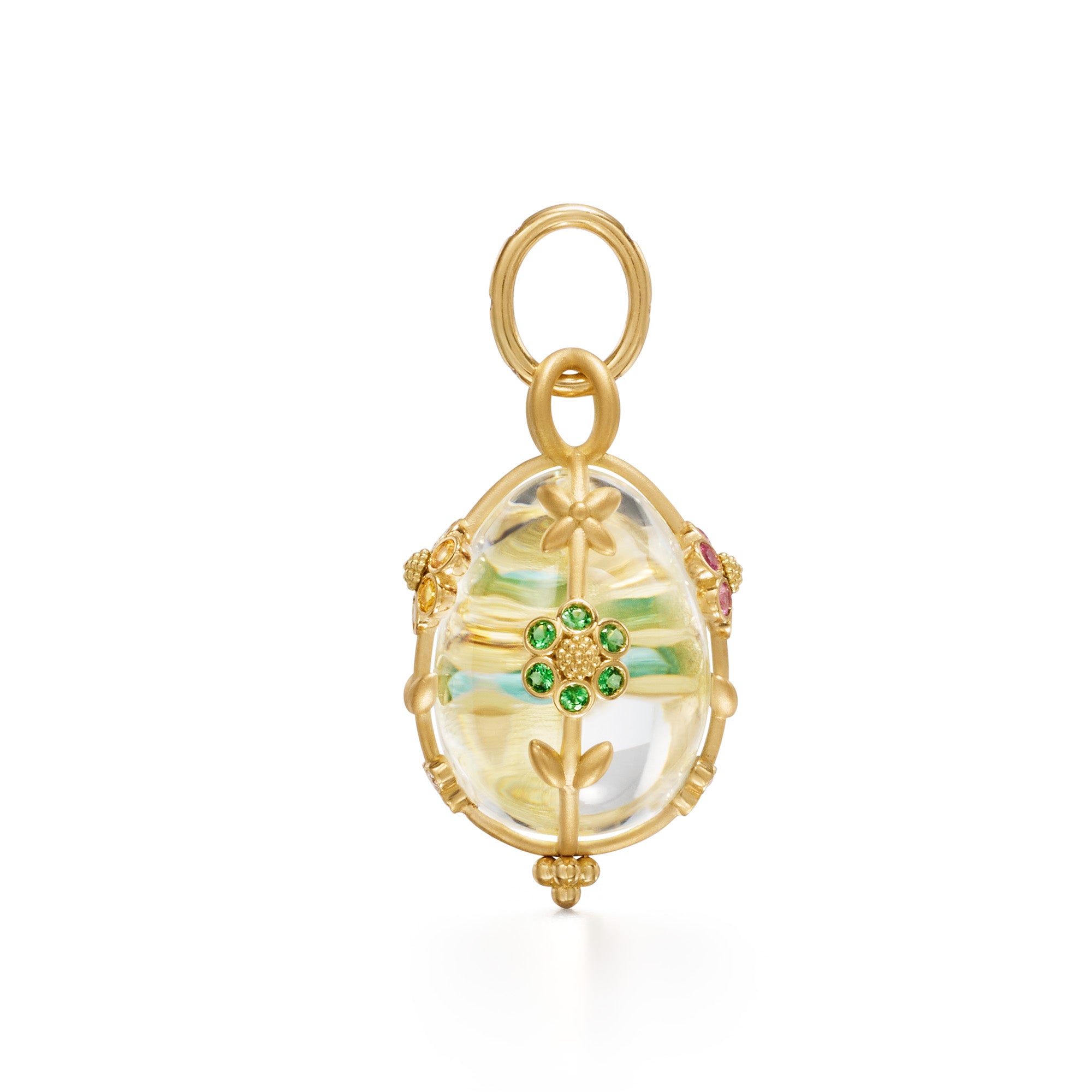 Temple St. Clair Medium Fiori Amulet Necklace - Elegant Gold Pendant with Gemstone Details for Women | Perfect for Everyday Wear, Special Occasions & Gift Giving