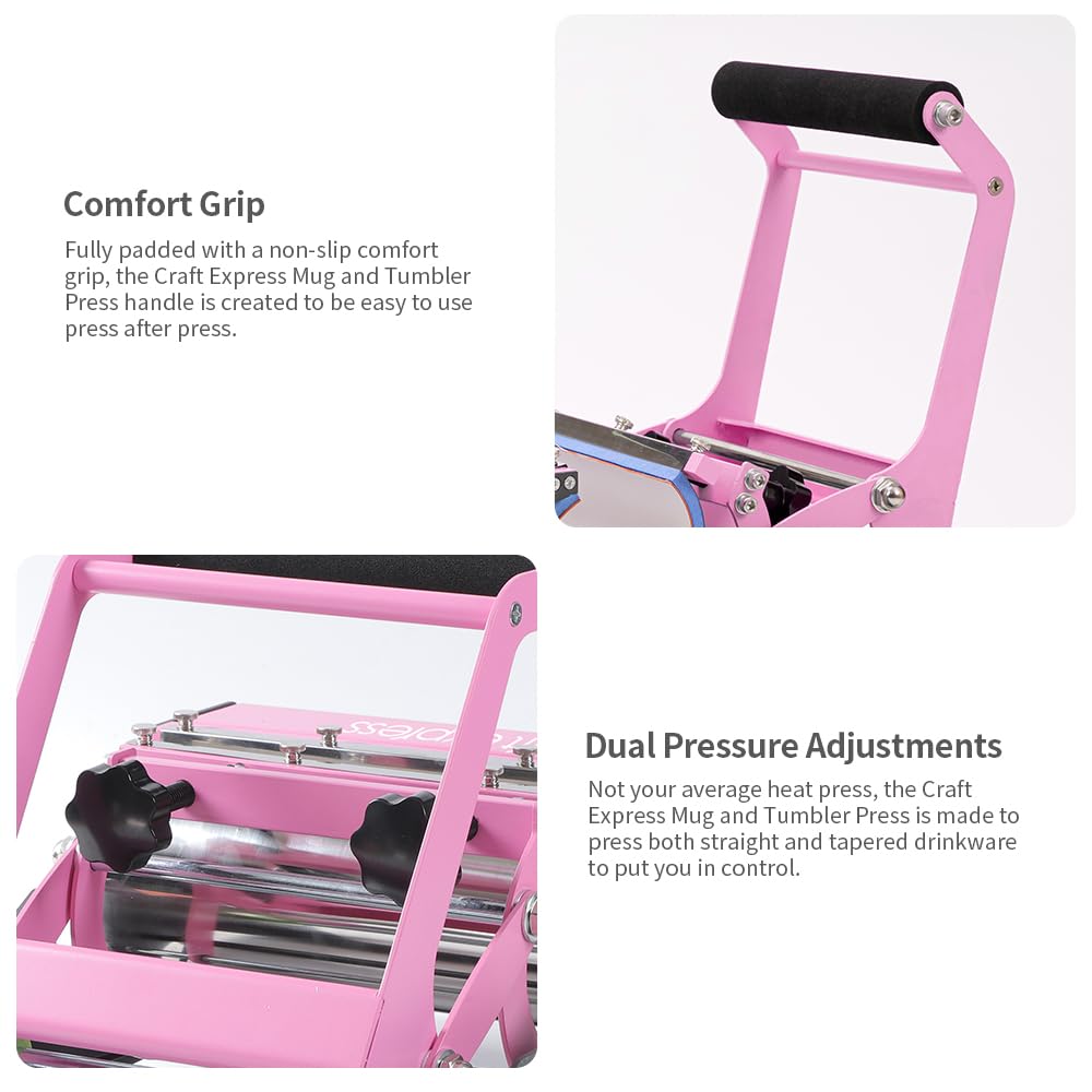 Craft Express Sublimation Tumbler Press Machine for Stainless Steel Tumblers & Skinny Bottles – DIY Heat Transfer Tool for Custom Gifts, Personalized Drinkware & Retail Products – Perfect for Home Crafting, Small Business & Etsy Sellers