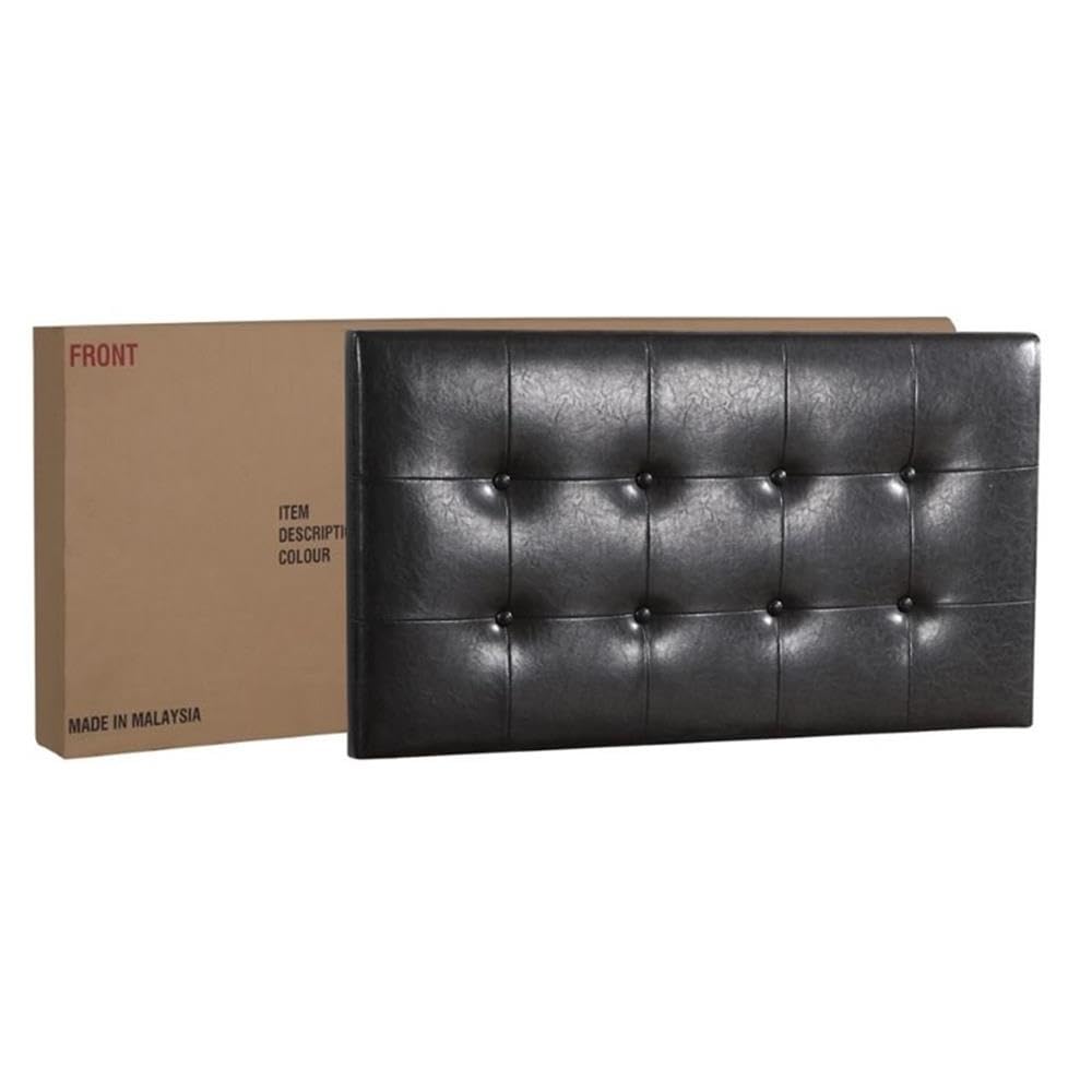 Glory Furniture Caldwell Faux Leather Twin Bed Frame - Black PU Leather Upholstered Platform Bed with Wooden Slats - Perfect for Kids Rooms, Guest Bedrooms & Small Spaces