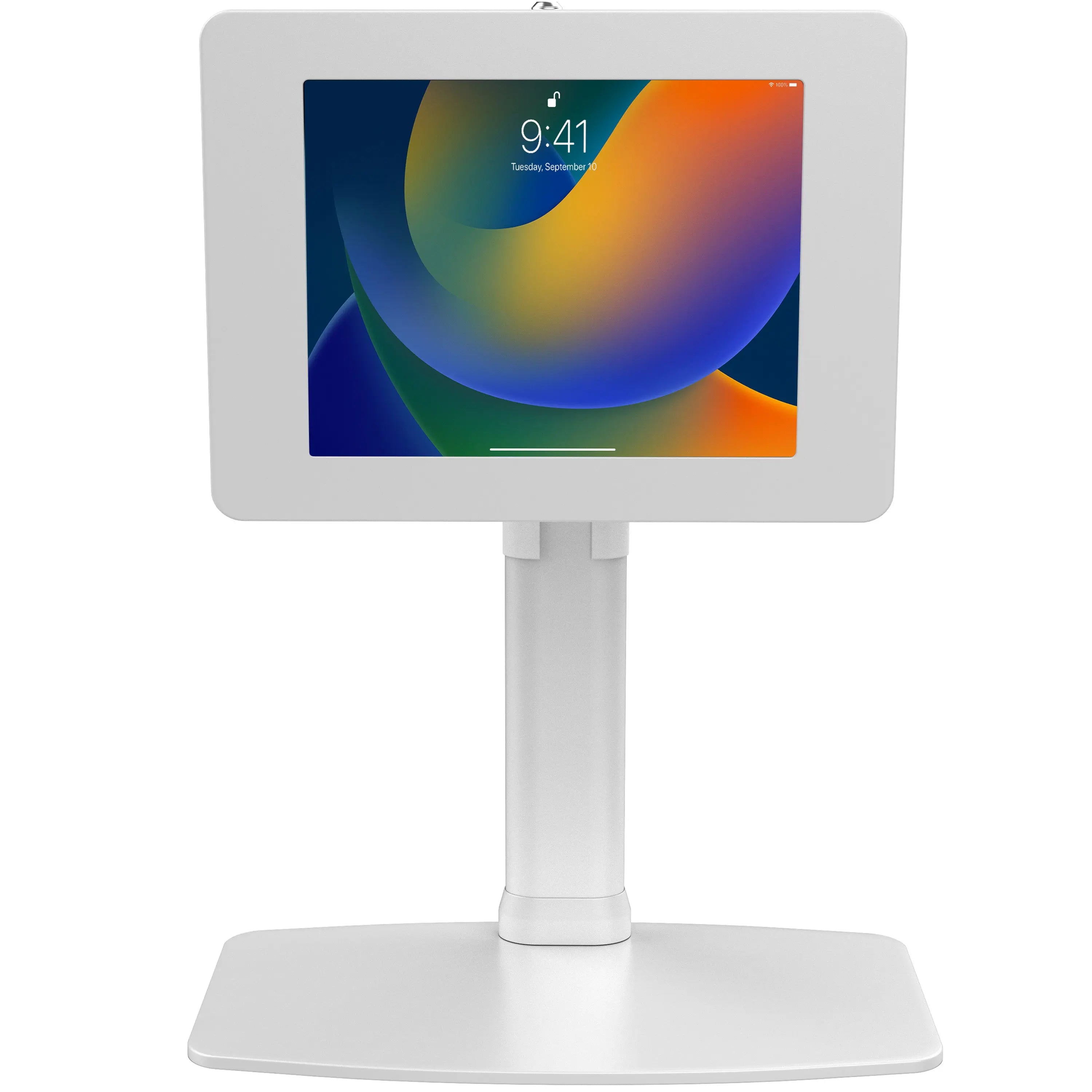 Adjustable VESA Compatible Monitor Desk Mount with Security Lock Enclosure - Perfect for Home Office, Gaming Setup & Workspace Organization