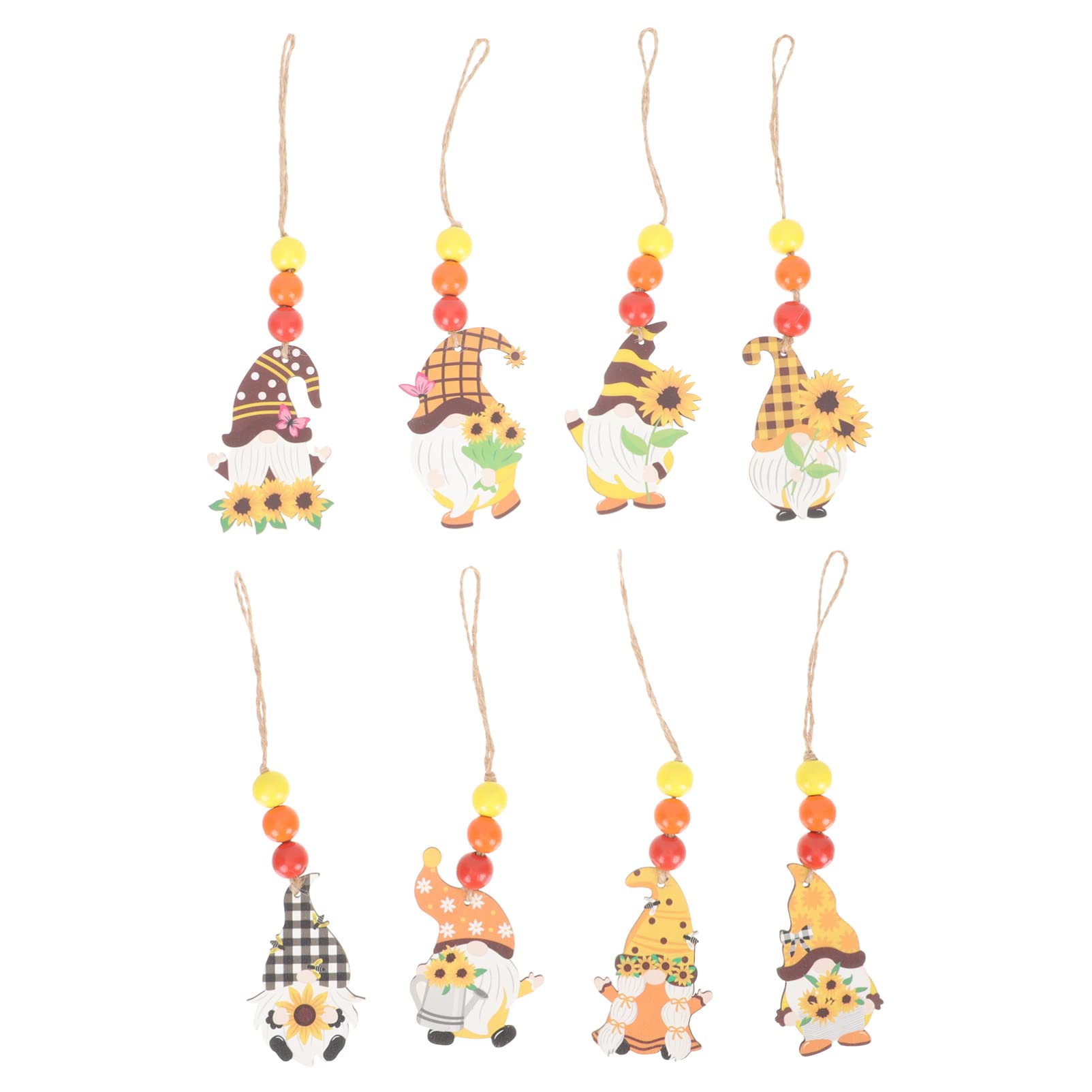 NOLITOY 8Pcs Wooden Easter Gnome Ornaments with Sunflowers - Thanksgiving Hanging Decor for Christmas Tree, Home, and Holiday Festive Decorations - Perfect for Easter, Thanksgiving, and Christmas Celebrations