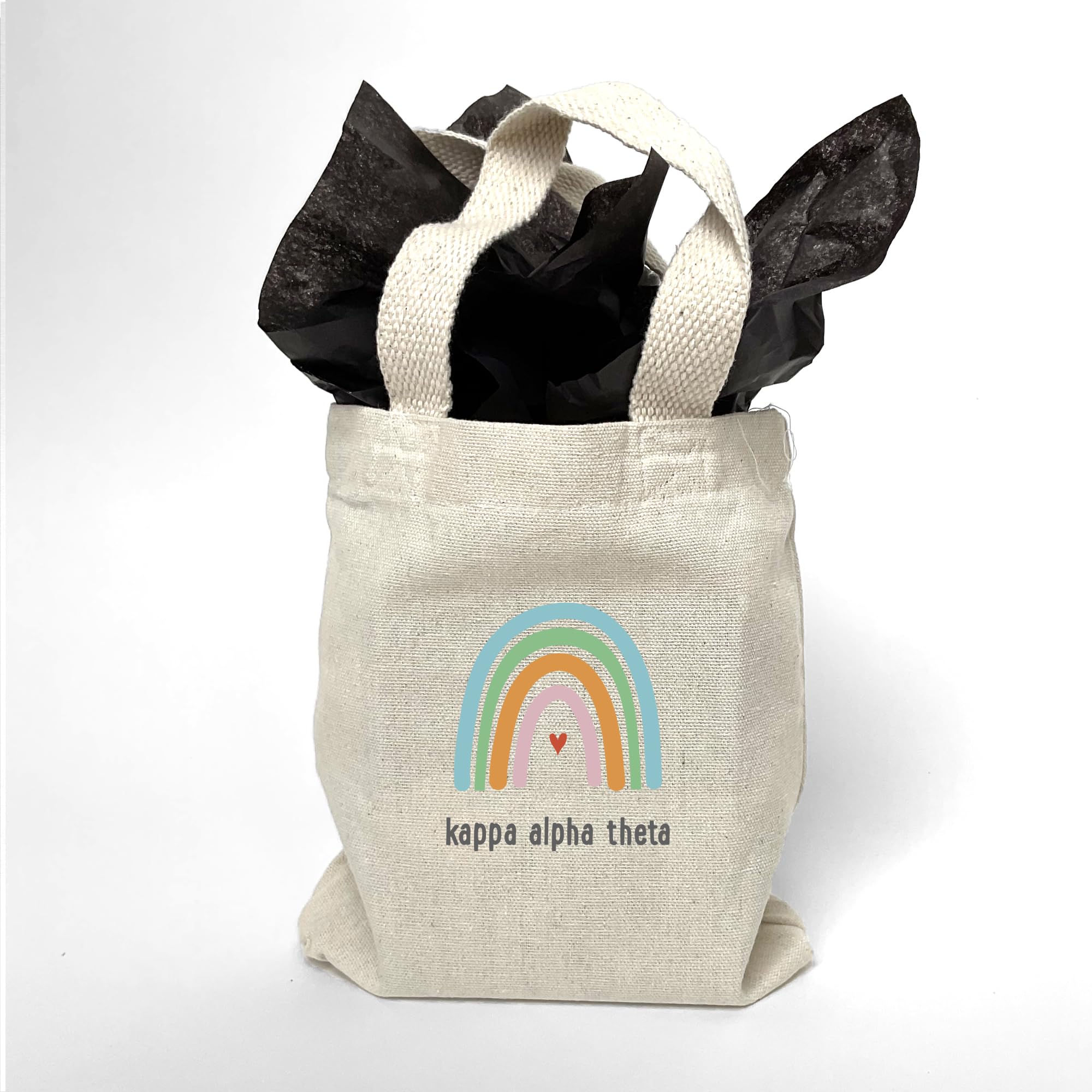 Rainbow Mini Tote Bag for Women - Cute Small Gift Bags for Sorority Sisters - Party Favors, Bridesmaid Gifts & Goodie Bags - Perfect for Greek Life Events, Bachelorette Parties & Campus Activities